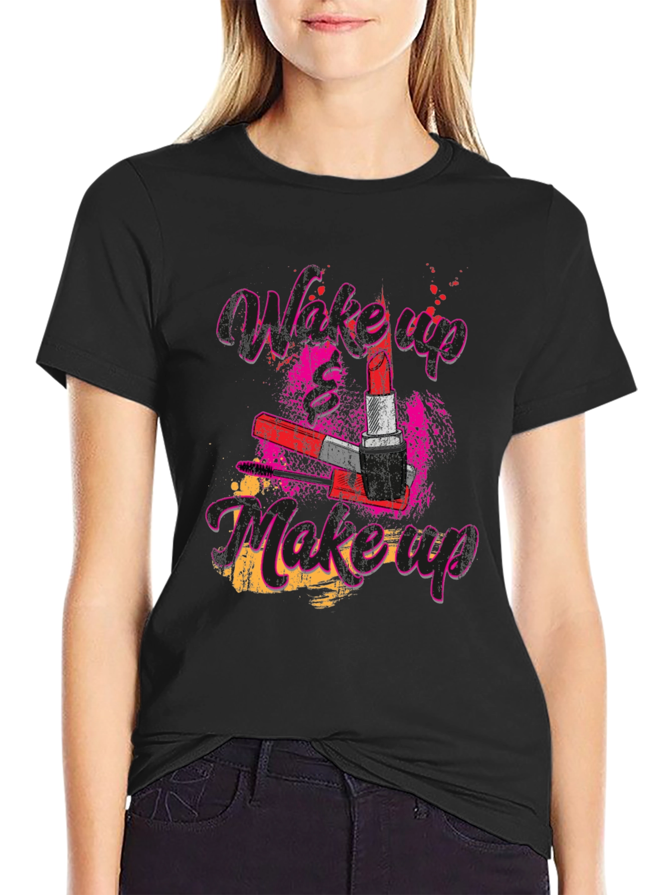 Wake Up Makeup Graphic Tee