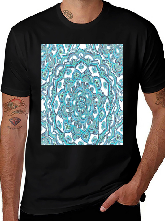 Mandala Graphic Tee - Soft Black Cotton T-Shirt