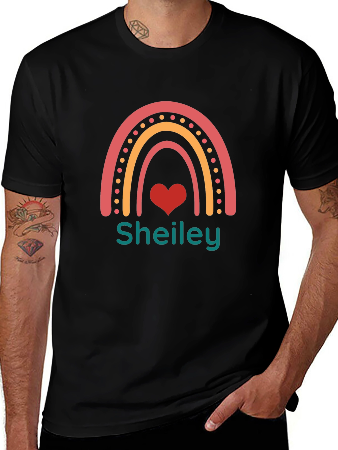 Rainbow Heart Personalized T-Shirt