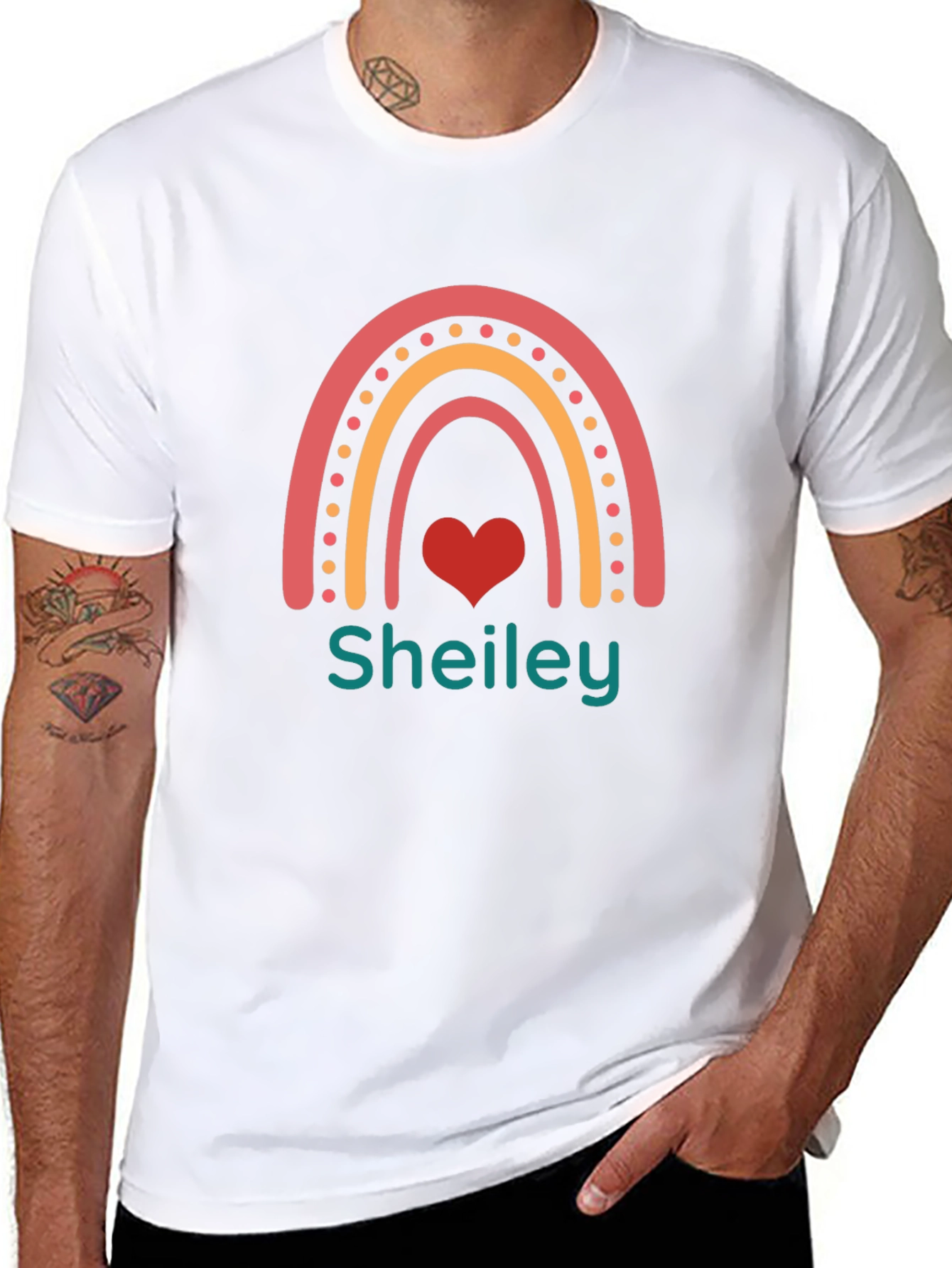 Rainbow Heart Personalized T-Shirt