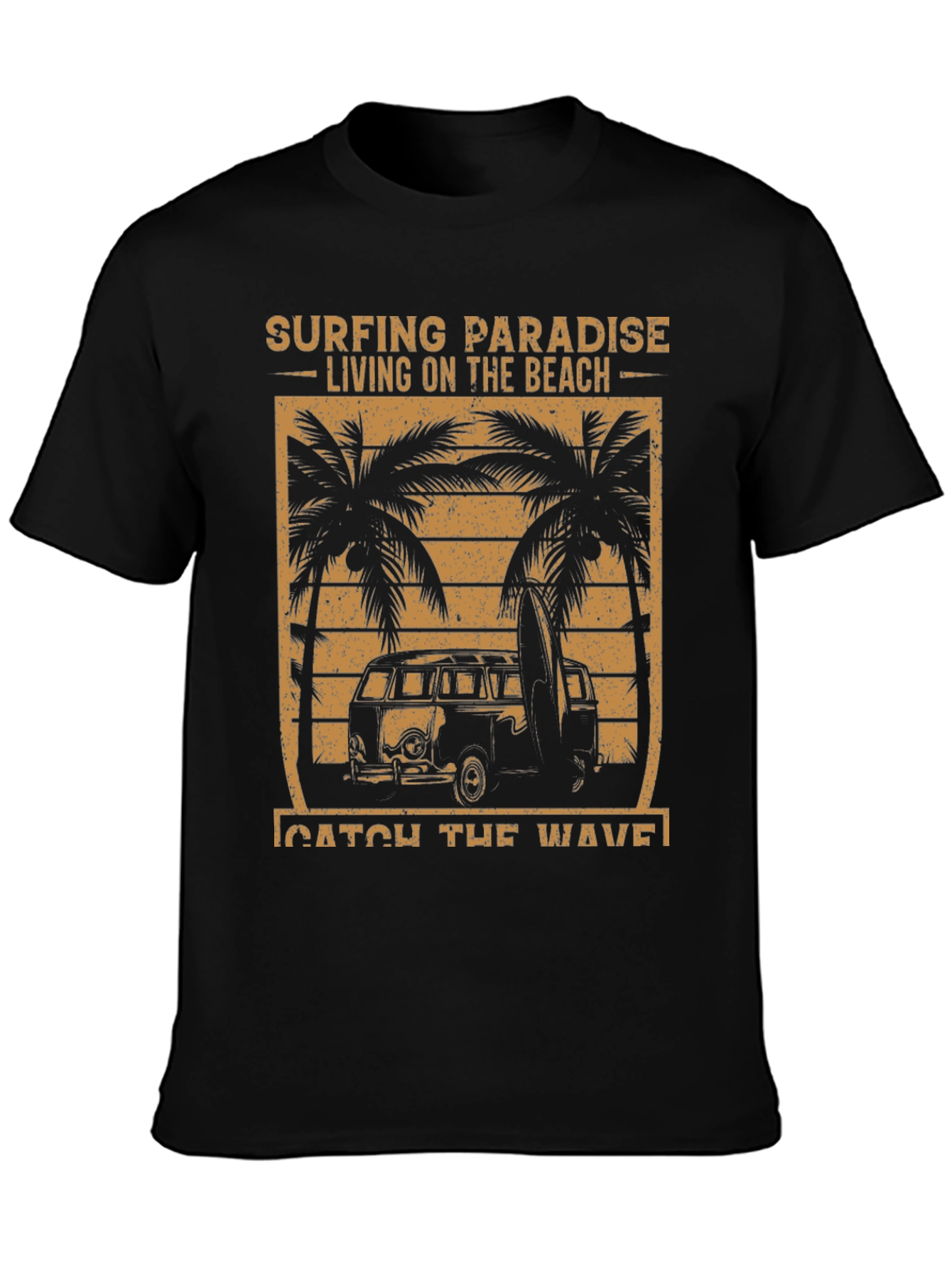 Surfing Paradise Beach Graphic T-Shirt