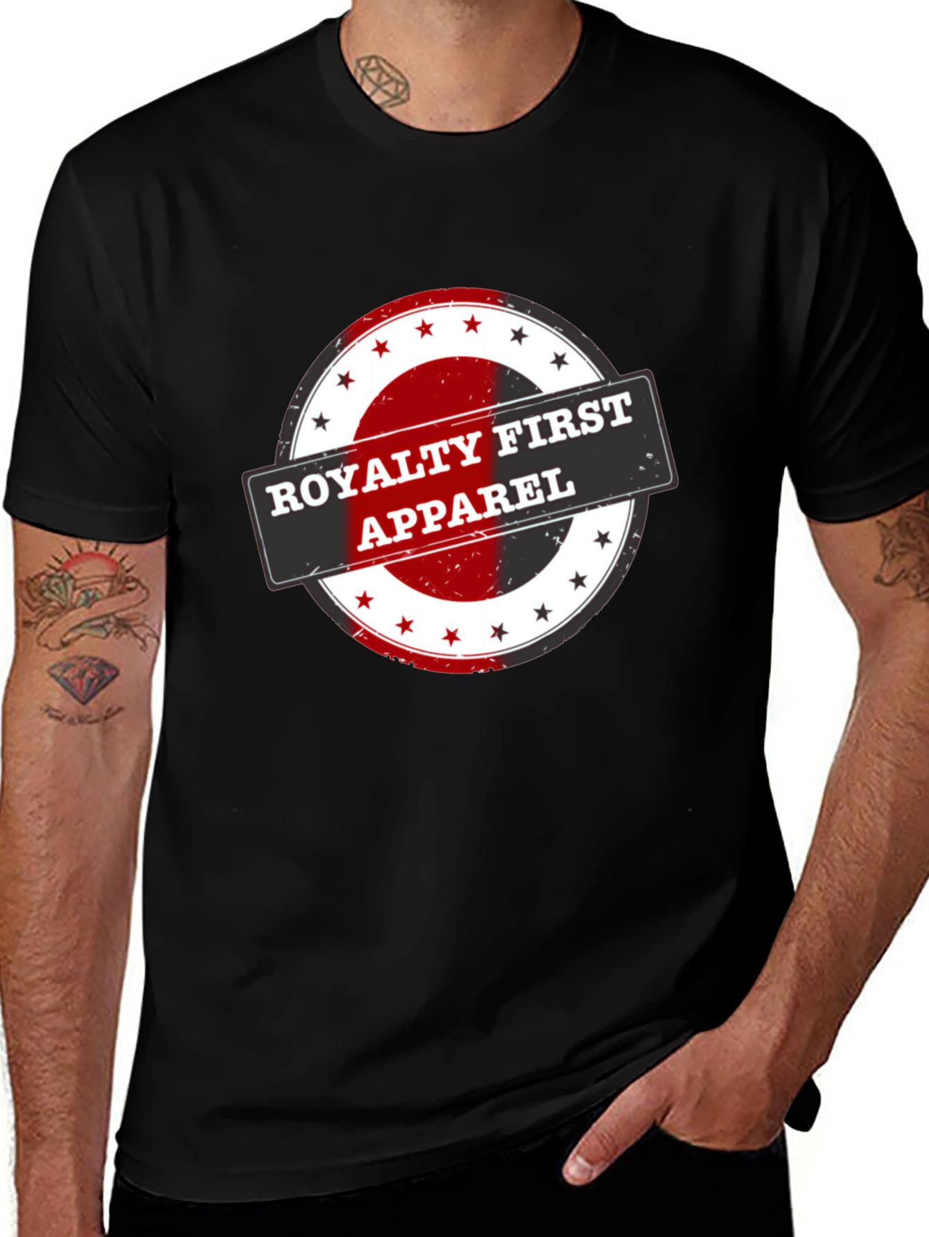 Royalty First Apparel Black Graphic T-Shirt