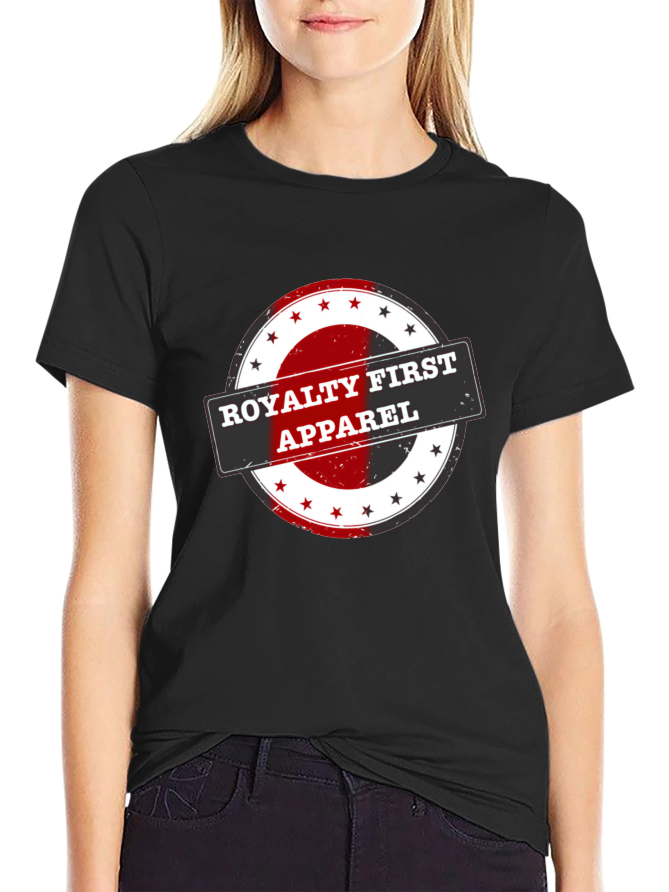 Royalty First Apparel Black Graphic T-Shirt