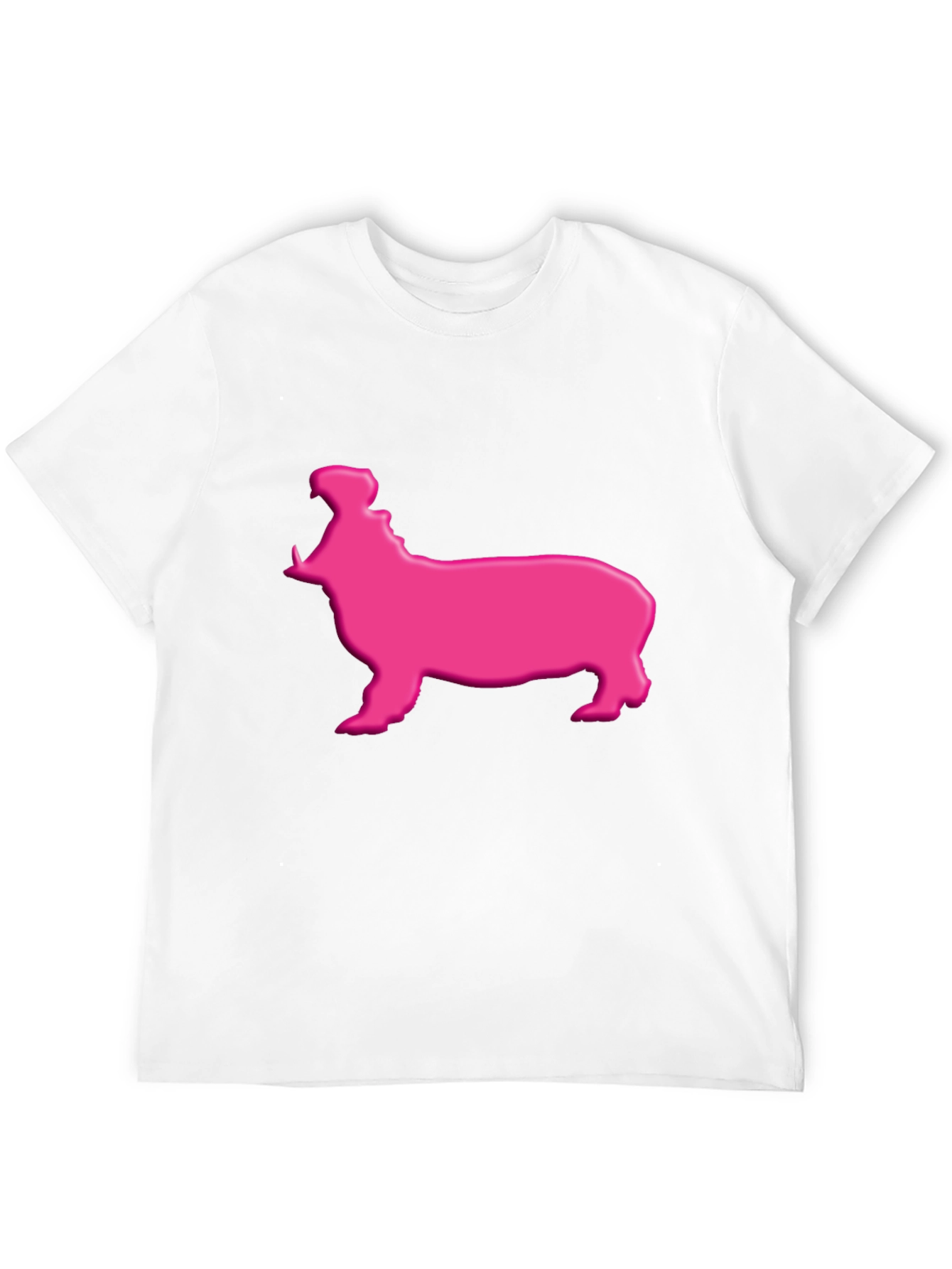 Pink Hippo Graphic Tee - Black Cotton Blend Shirt