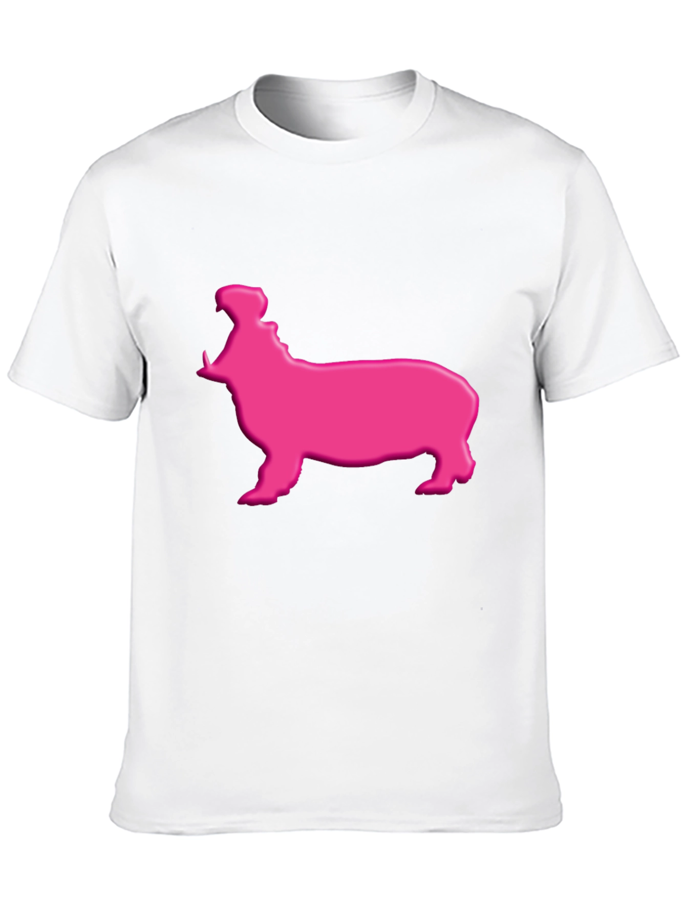 Pink Hippo Graphic Tee - Black Cotton Blend Shirt