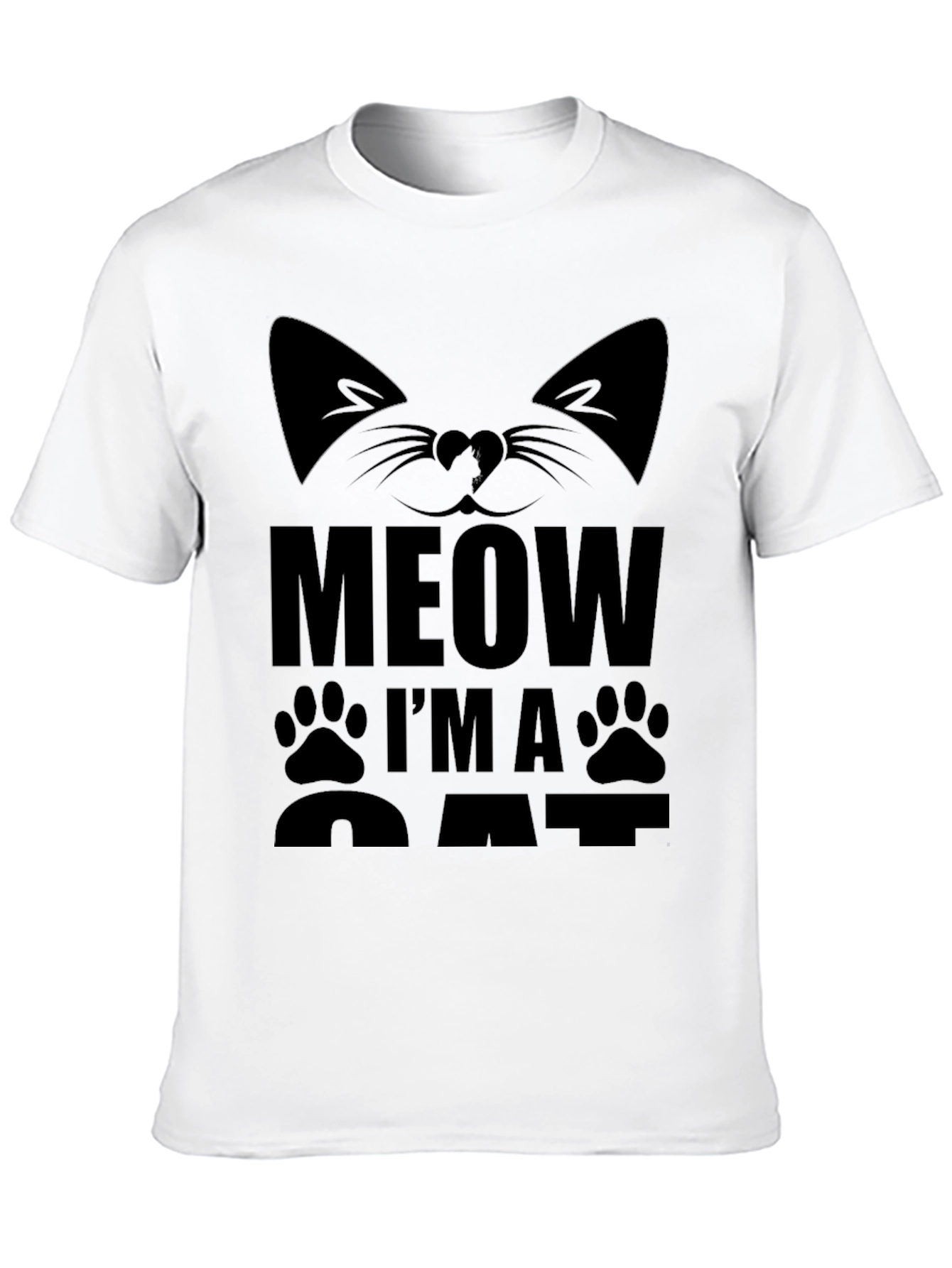 Meow Im A Cat T-Shirt - Black Graphic Tee