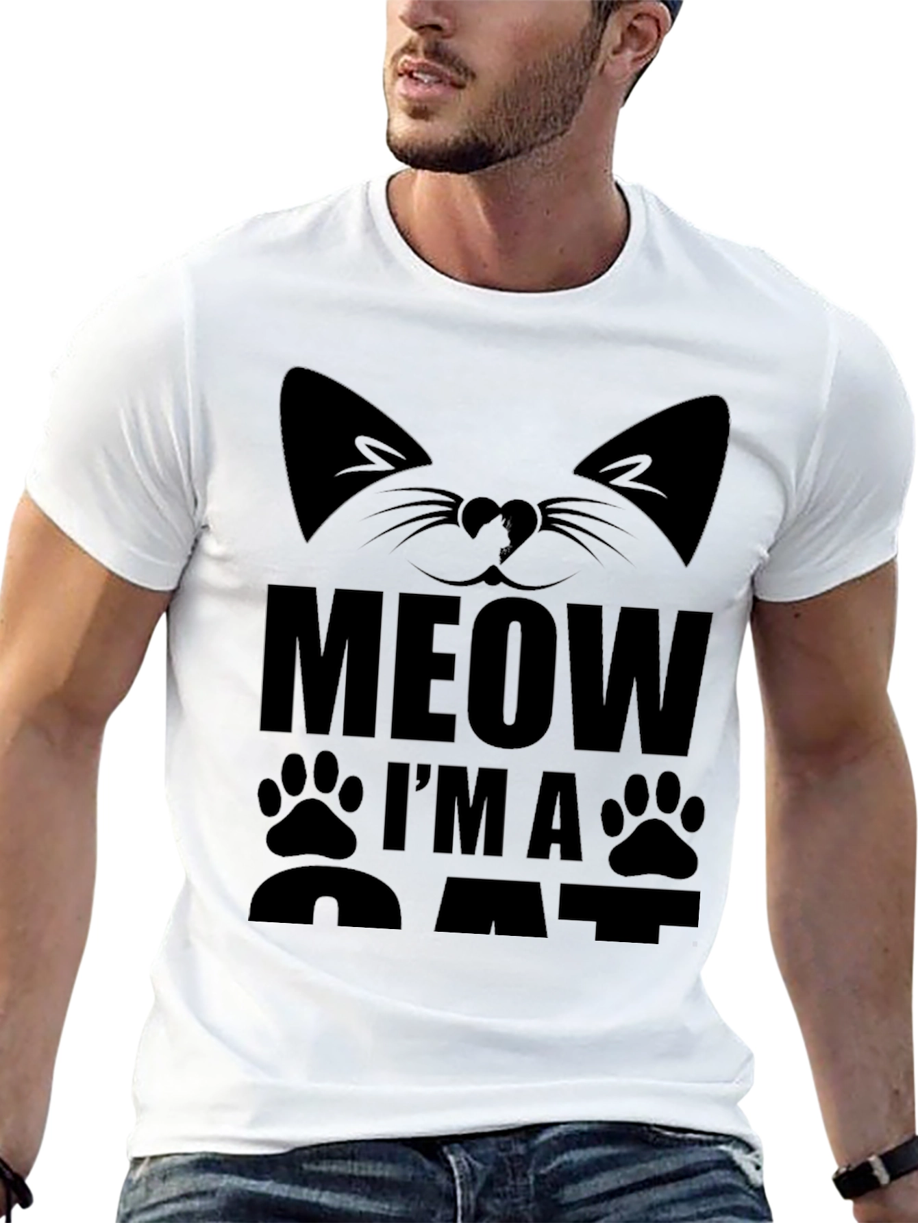 Meow Im A Cat T-Shirt - Black Graphic Tee