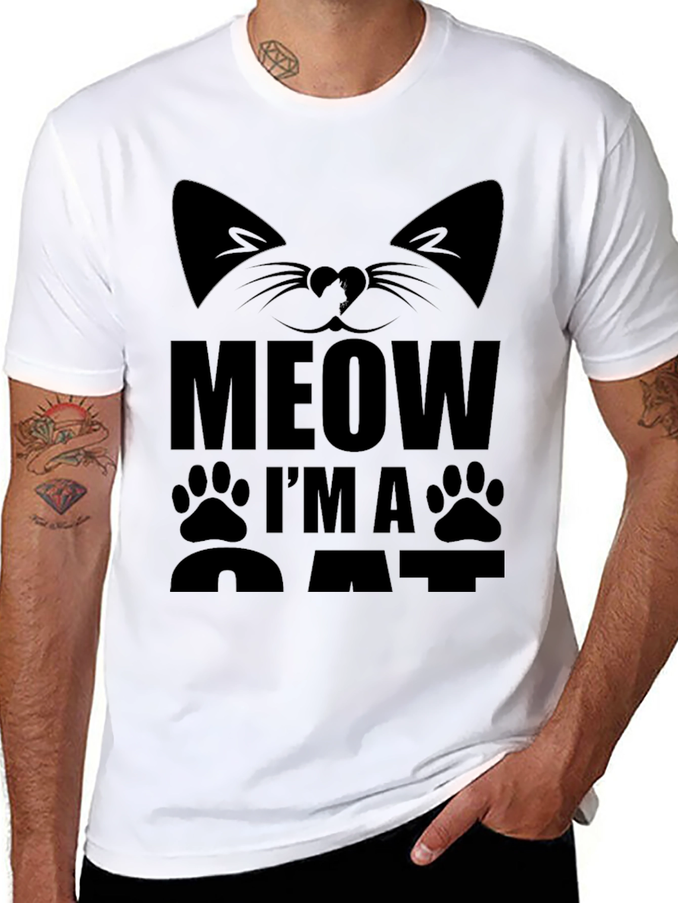 Meow Im A Cat T-Shirt - Black Graphic Tee