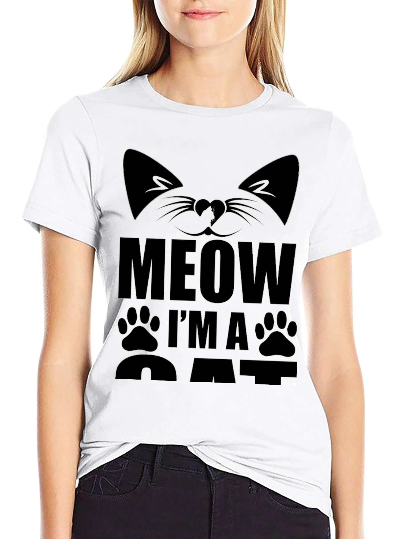Meow Im A Cat T-Shirt - Black Graphic Tee