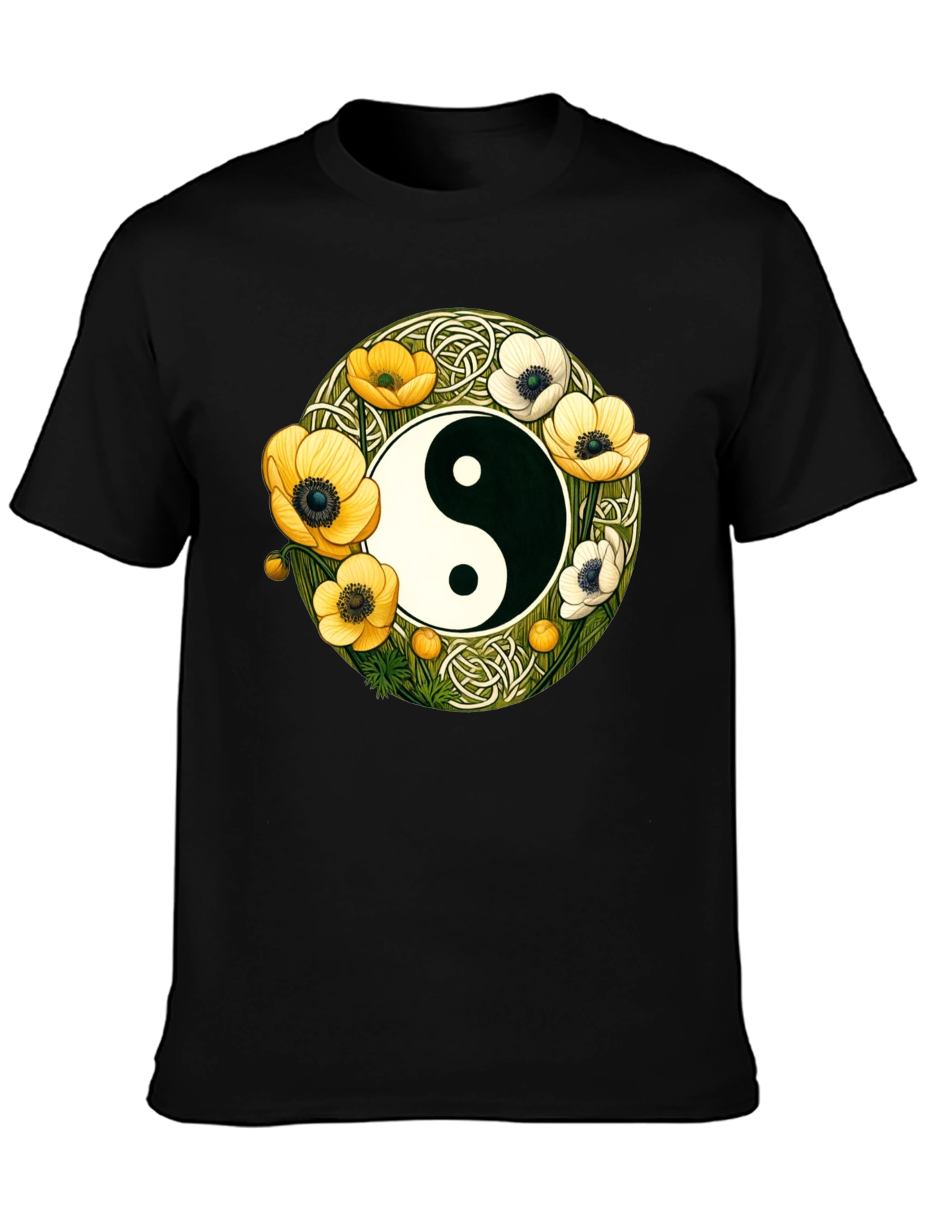 Yin Yang Floral T-Shirt - Harmony and Style