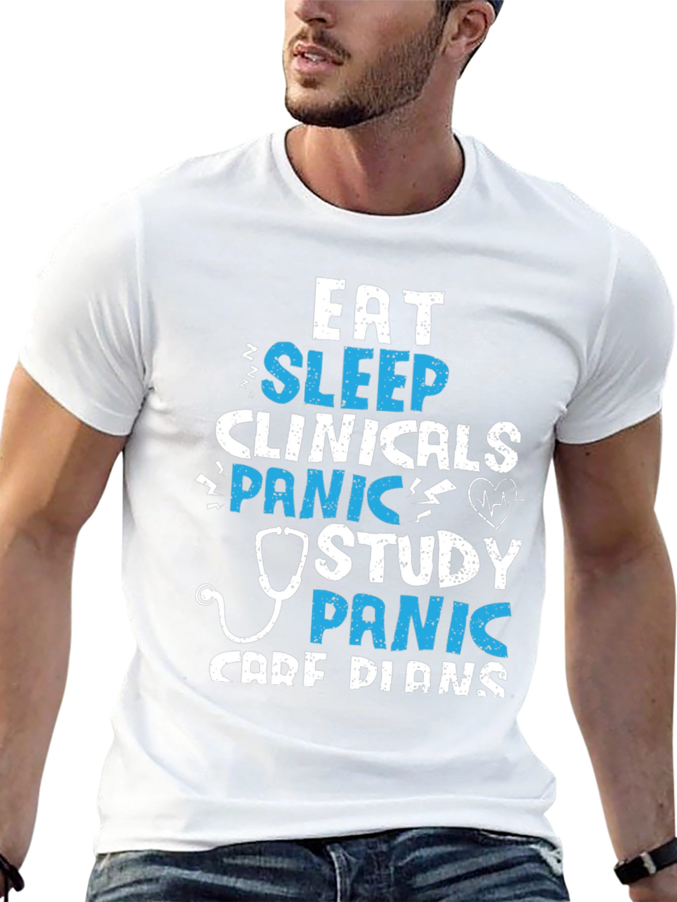 Eat Sleep Clinicals Panic Study Care Plans T-Shirt