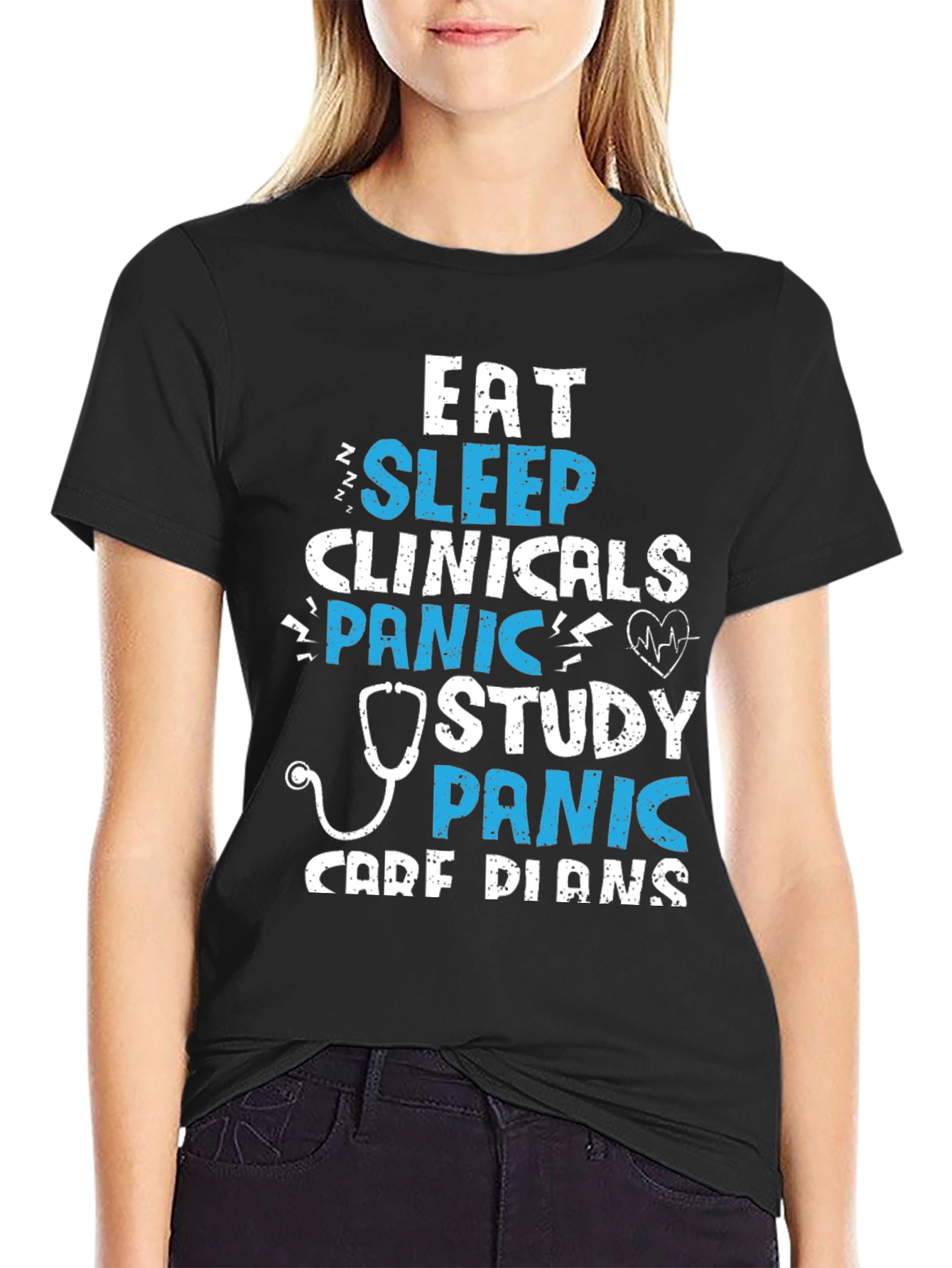 Eat Sleep Clinicals Panic Study Care Plans T-Shirt