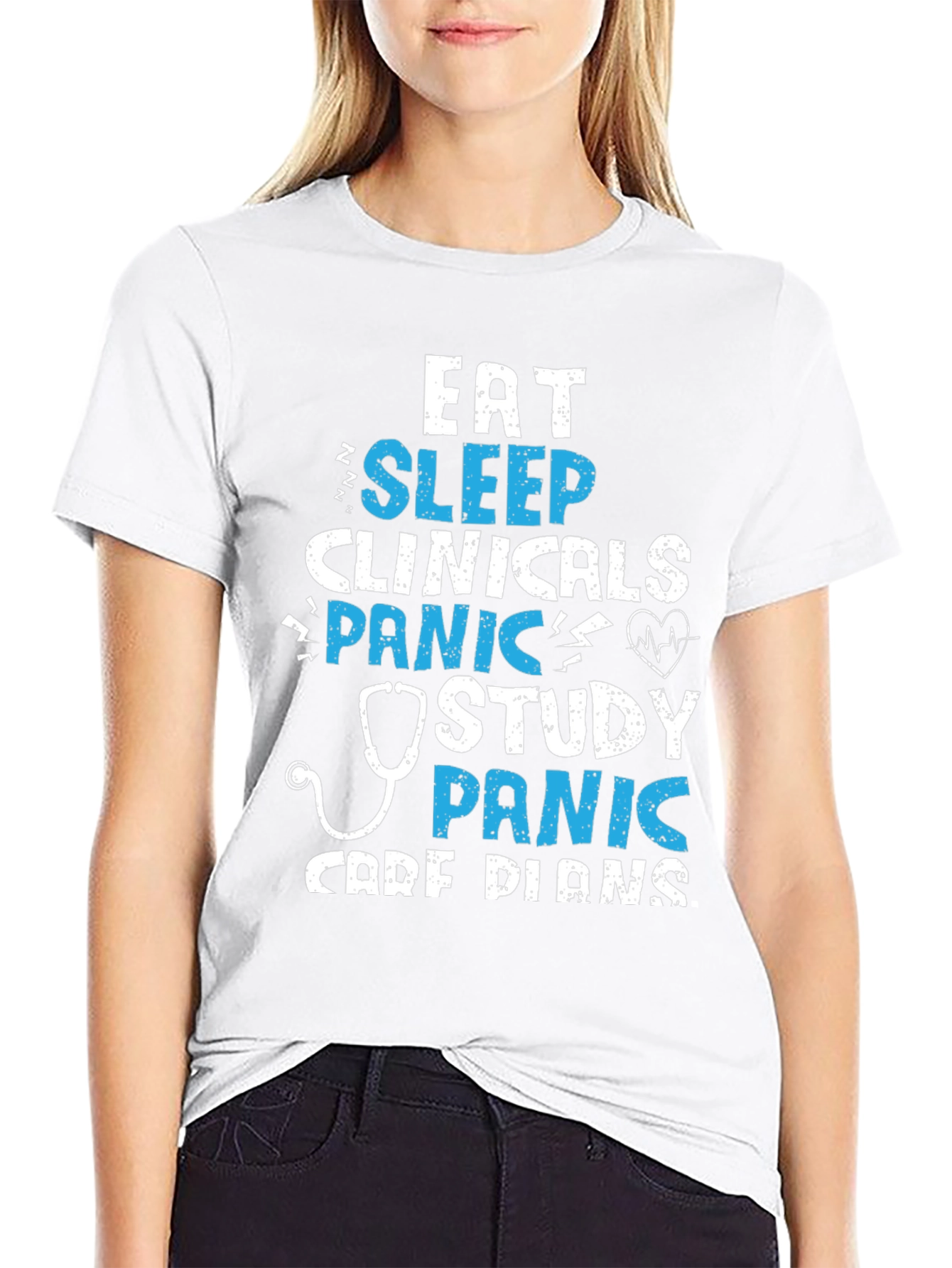 Eat Sleep Clinicals Panic Study Care Plans T-Shirt