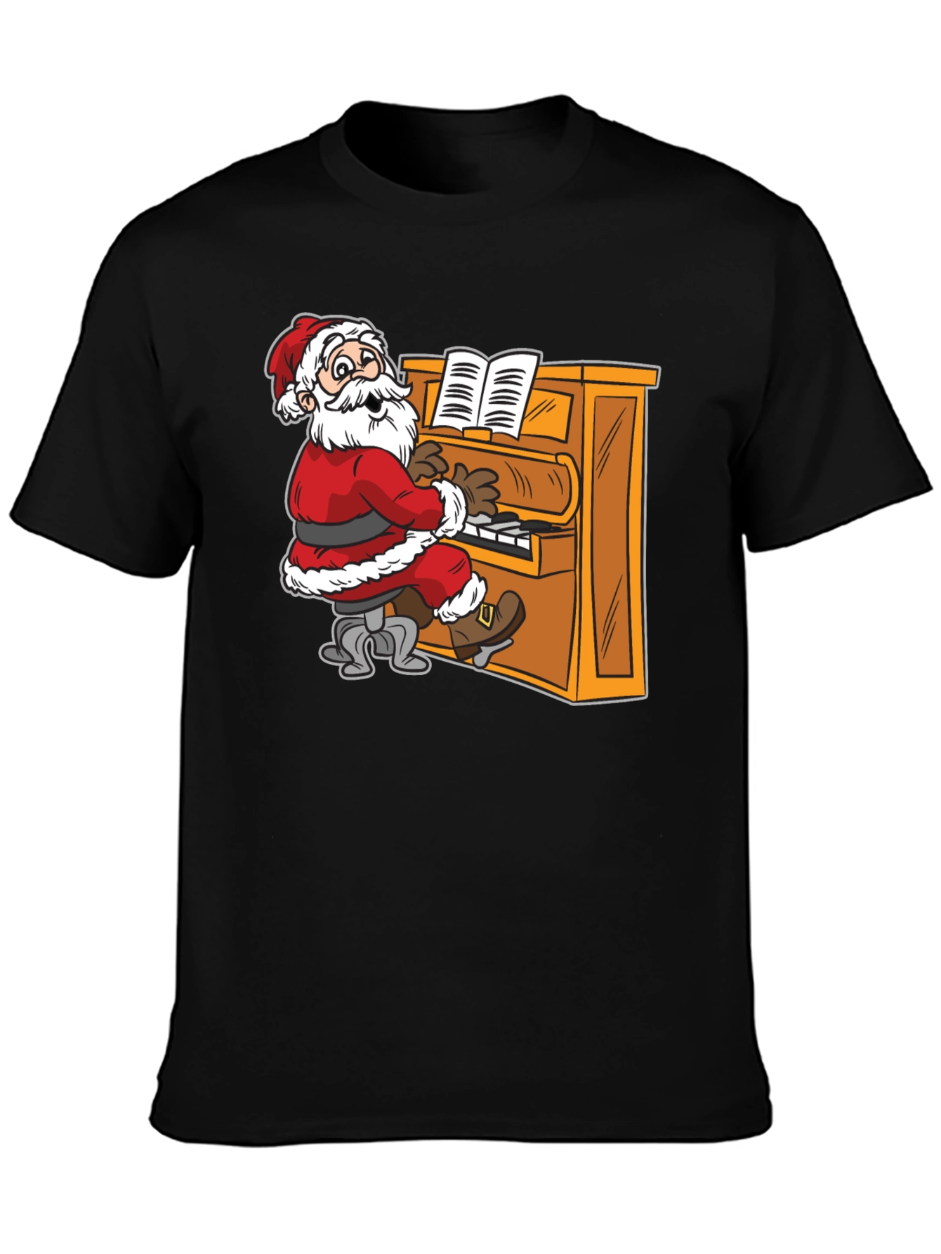 Santa Playing Piano Graphic Tee