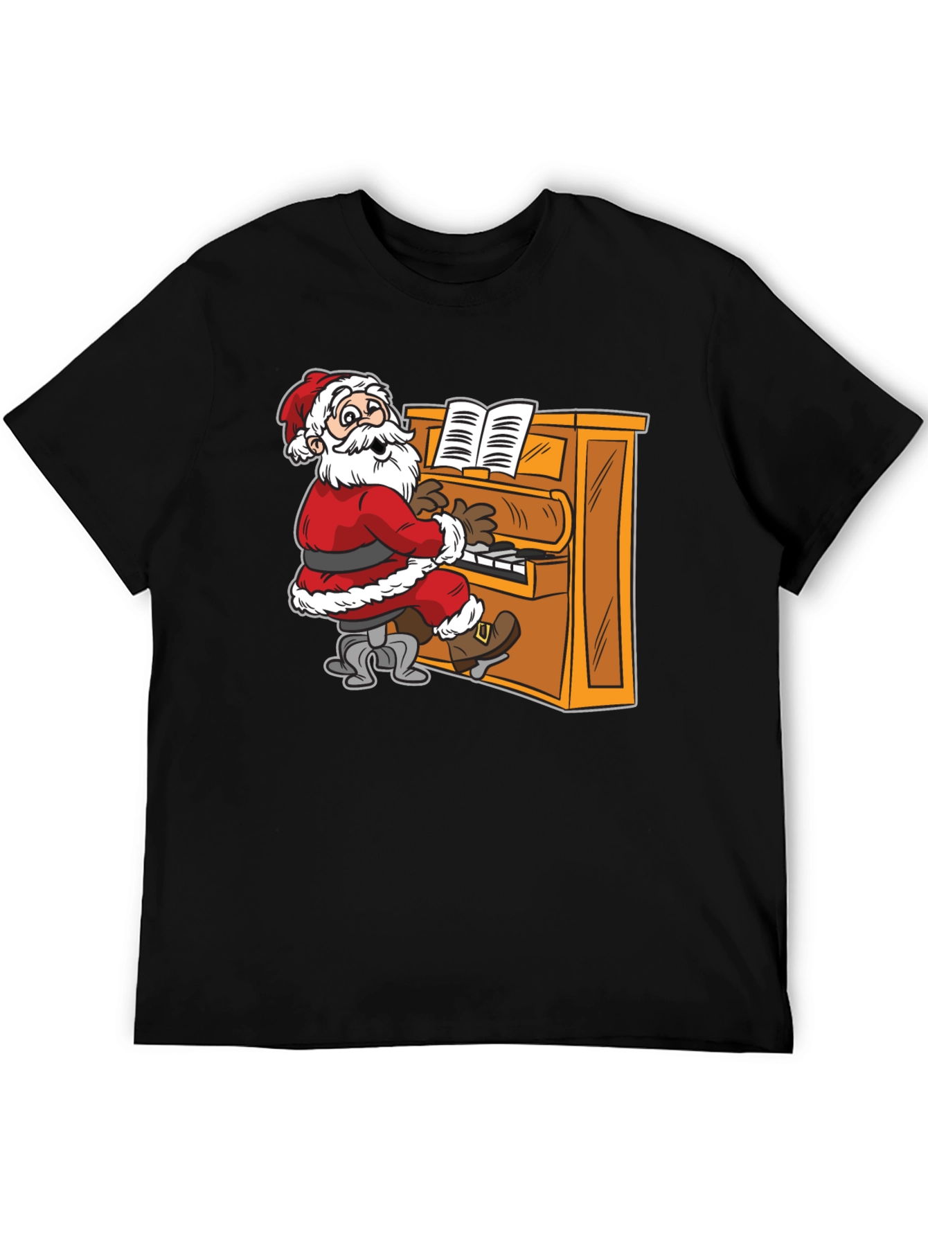 Santa Playing Piano Graphic Tee
