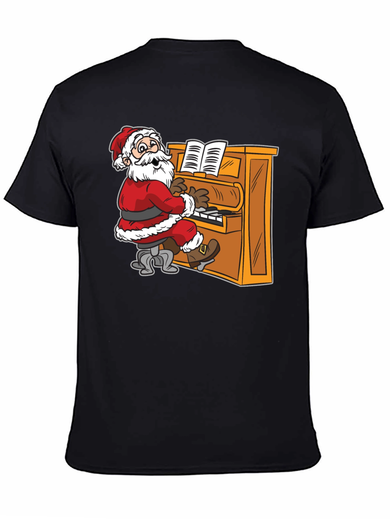 Santa Playing Piano Graphic Tee