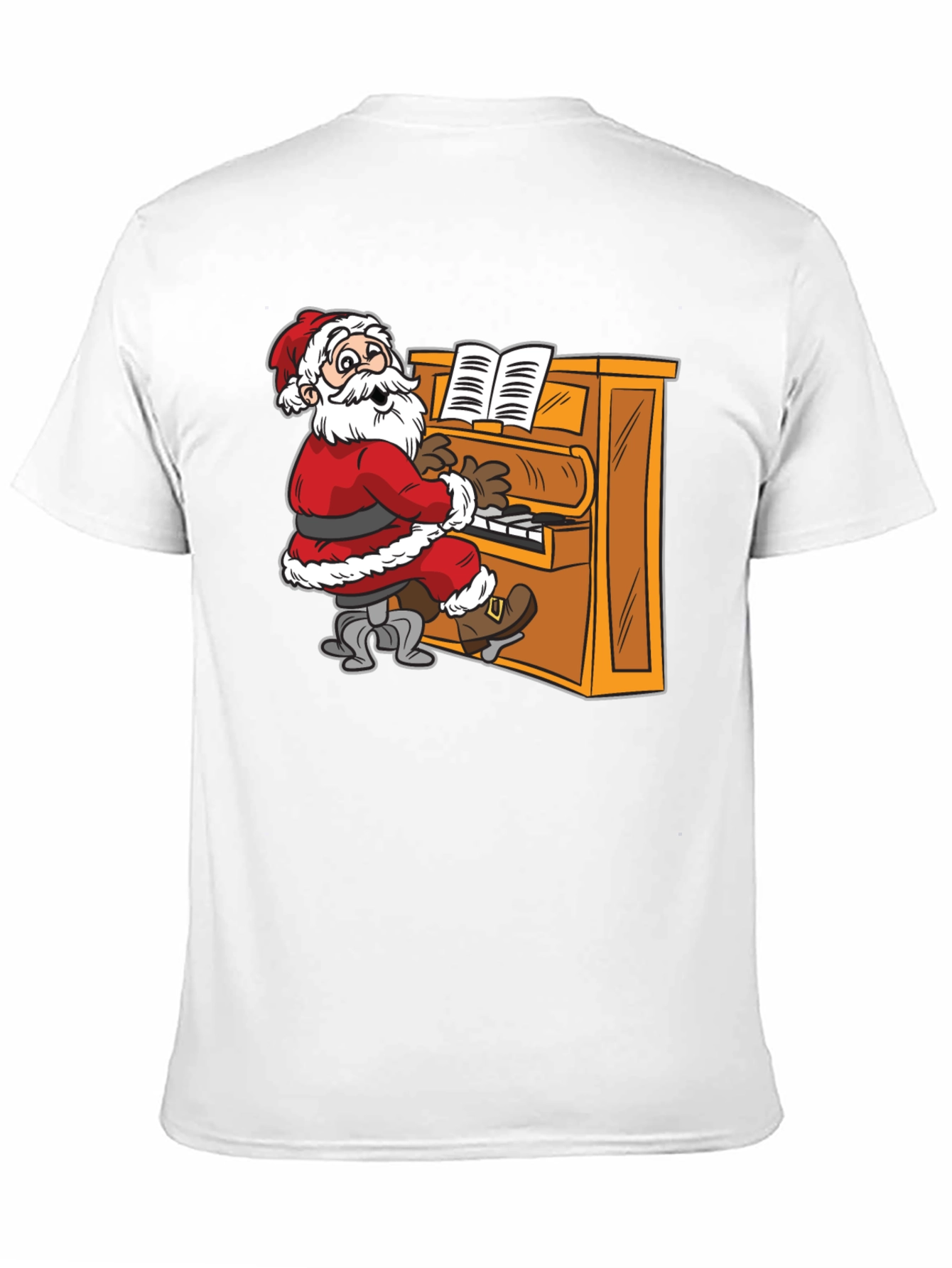 Santa Playing Piano Graphic Tee