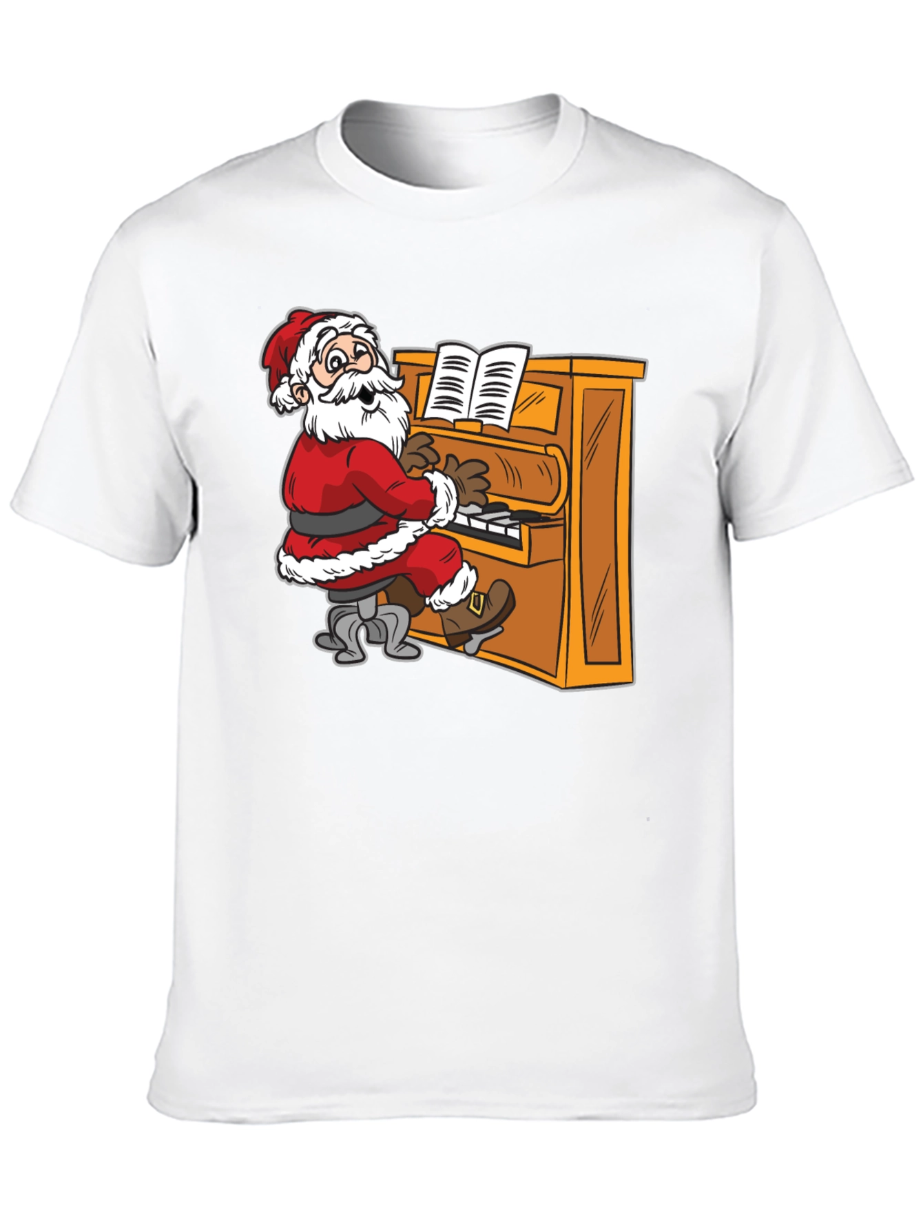 Santa Playing Piano Graphic Tee