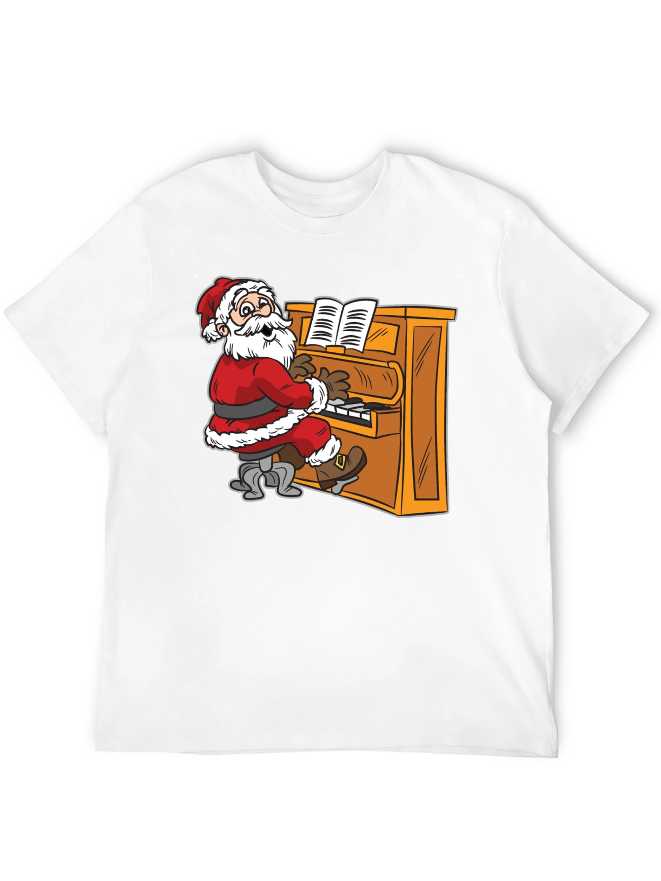 Santa Playing Piano Graphic Tee