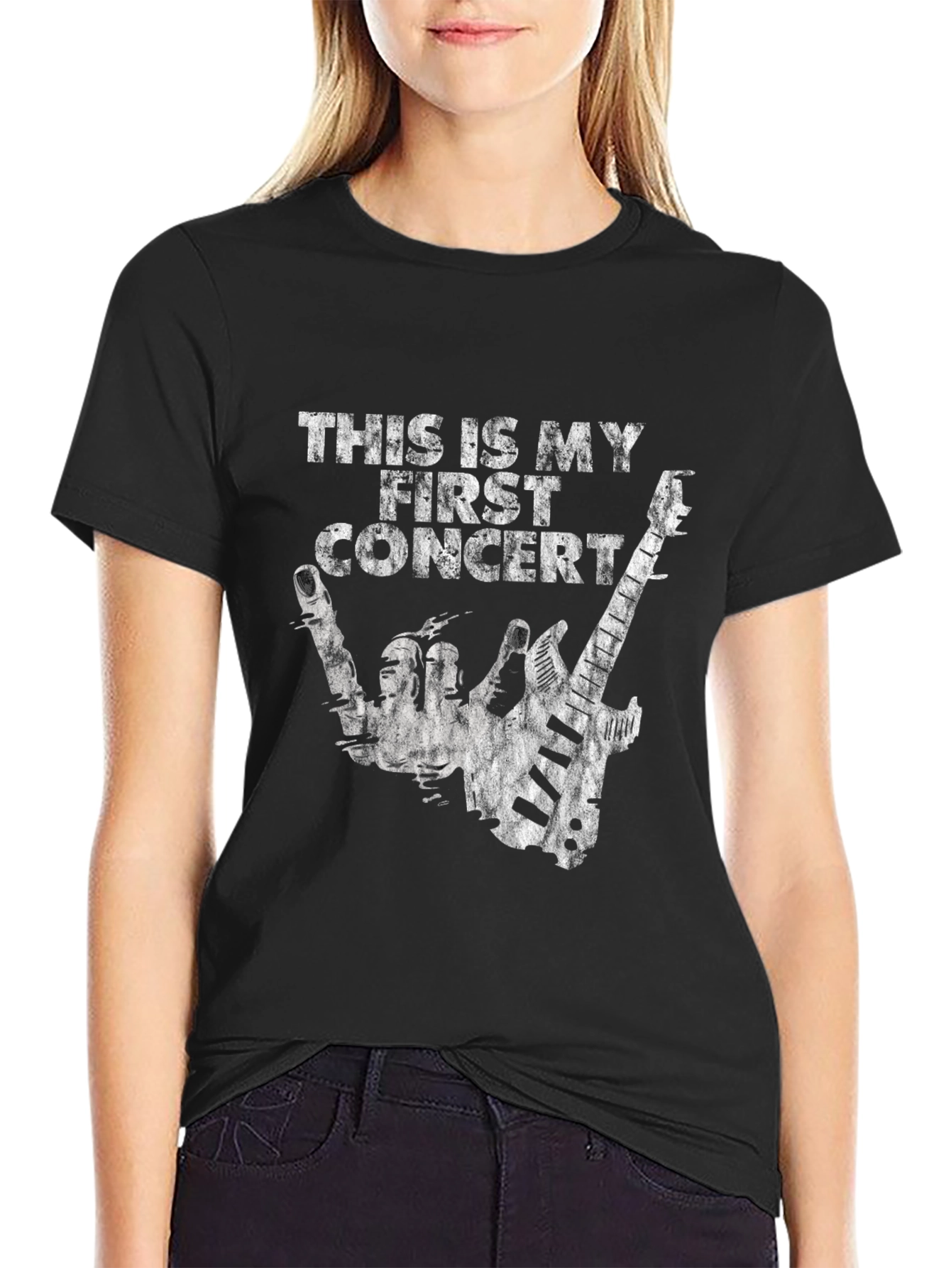 This Is My First Concert Black Graphic T-Shirt
