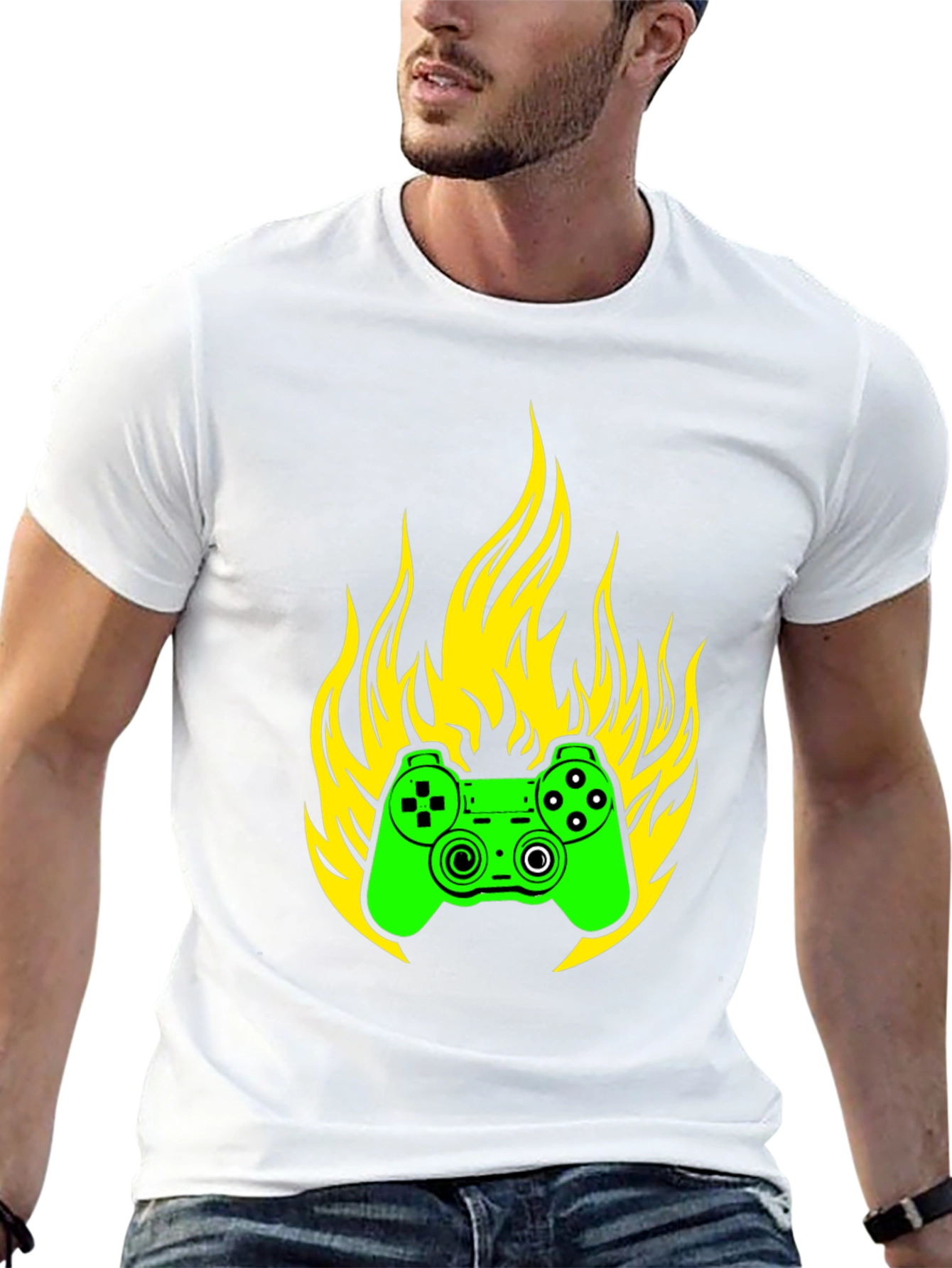 Gaming Controller Fire T-Shirt - Gamer Style