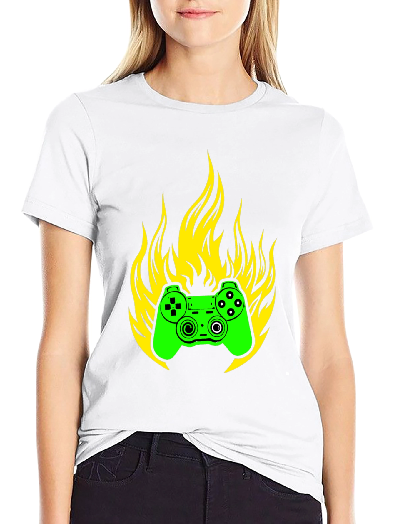 Gaming Controller Fire T-Shirt - Gamer Style