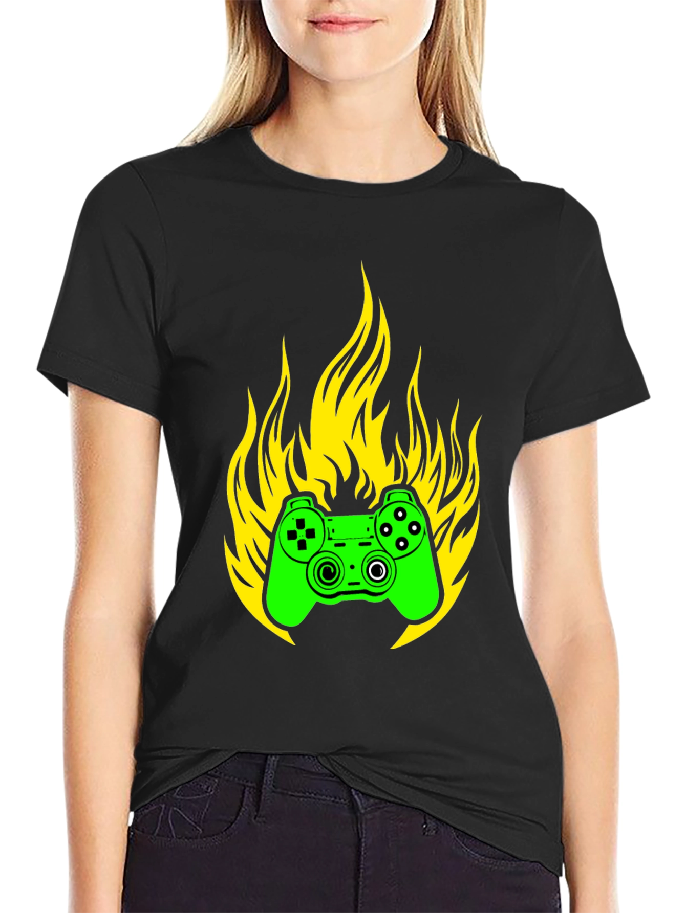 Gaming Controller Fire T-Shirt - Gamer Style