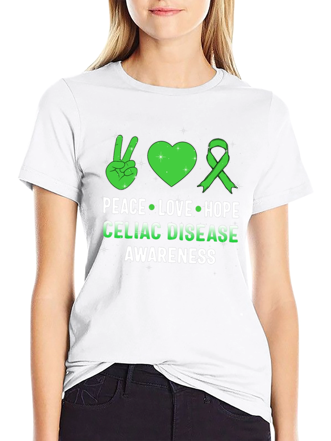 Celiac Disease Awareness Peace Love Hope T-Shirt