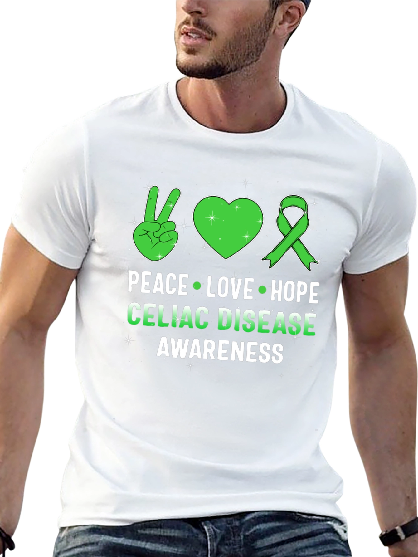 Celiac Disease Awareness Peace Love Hope T-Shirt