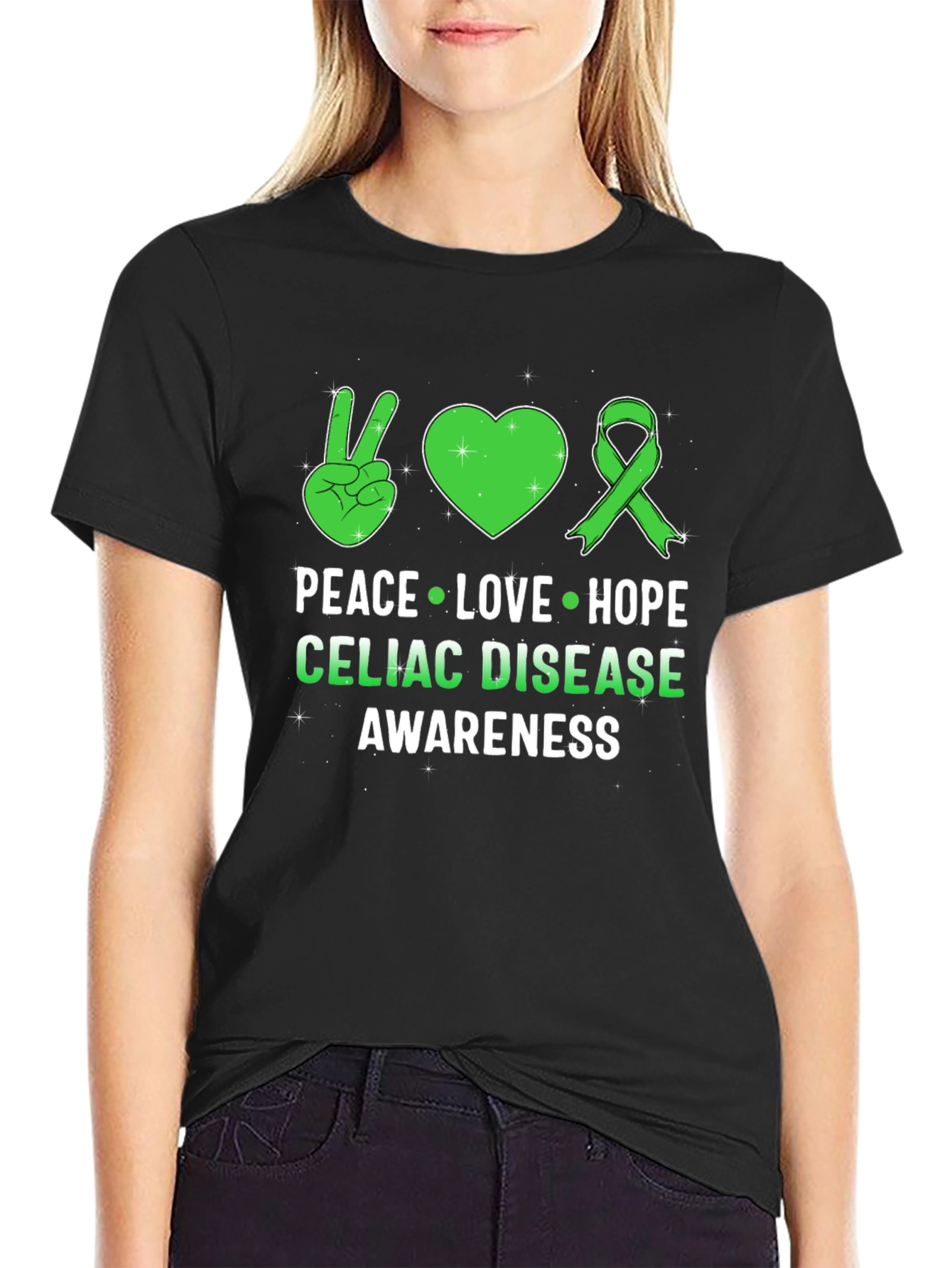 Celiac Disease Awareness Peace Love Hope T-Shirt