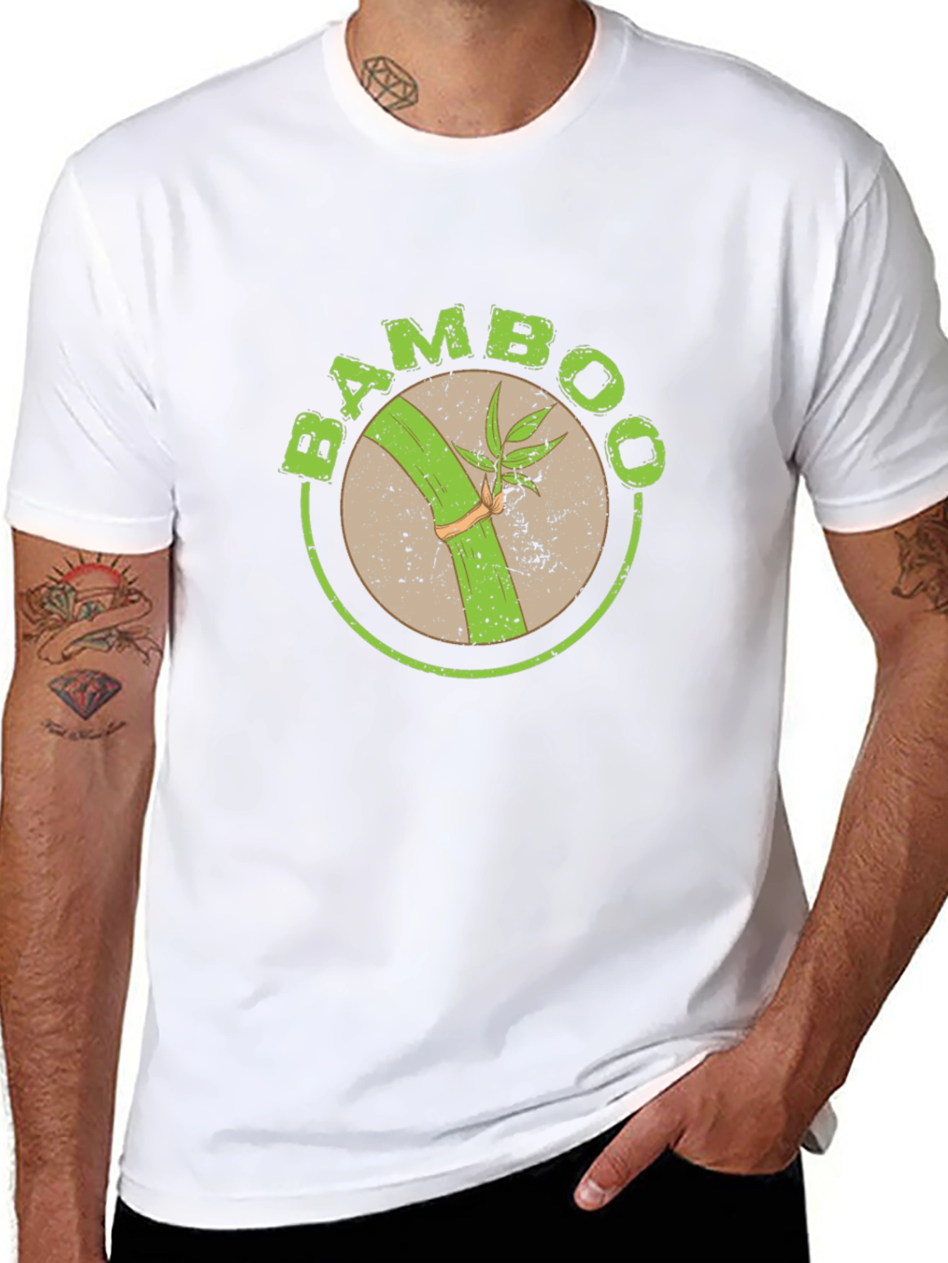 Bamboo Graphic T-Shirt - Organic Style Black Tee