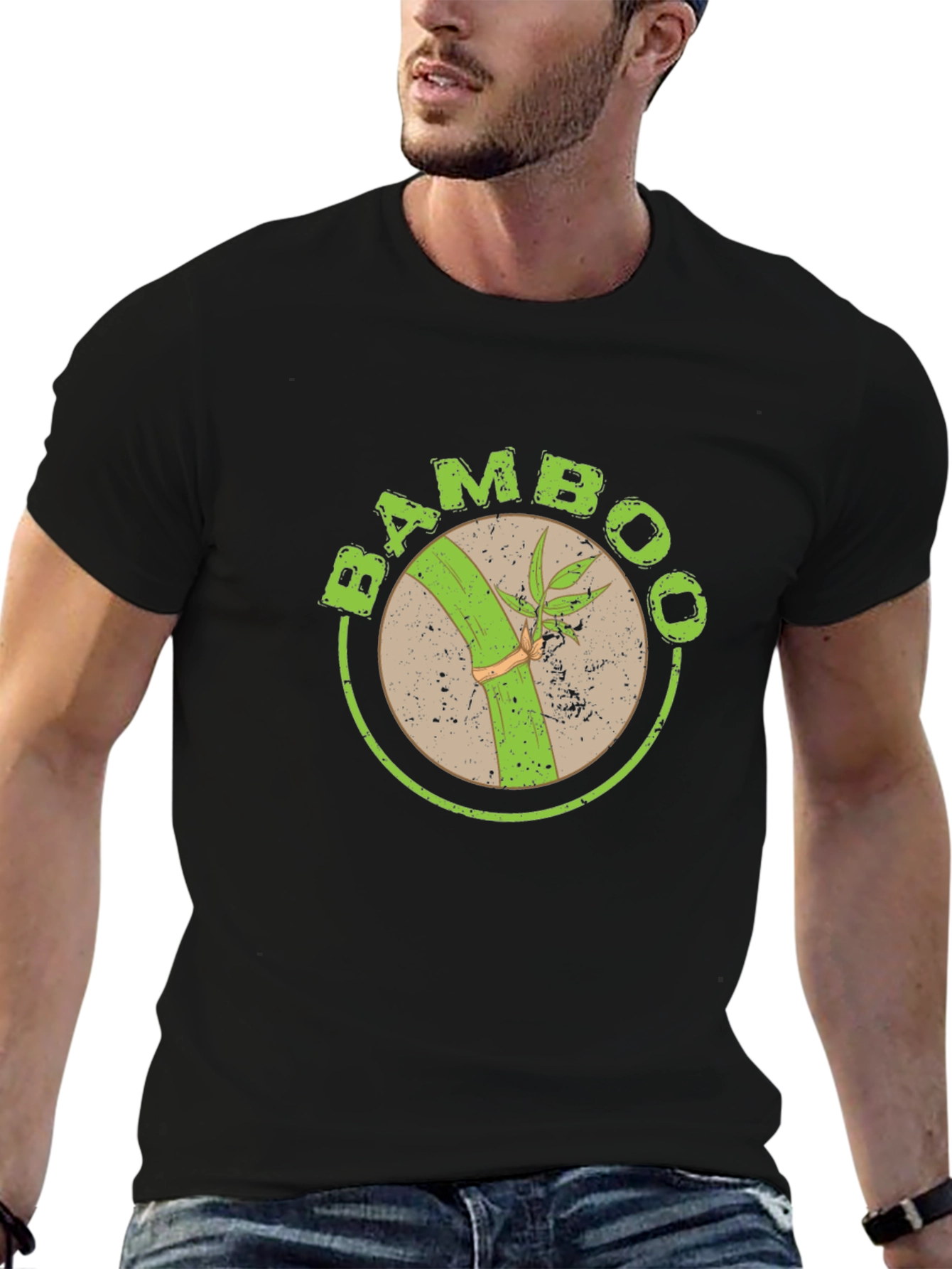 Bamboo Graphic T-Shirt - Organic Style Black Tee