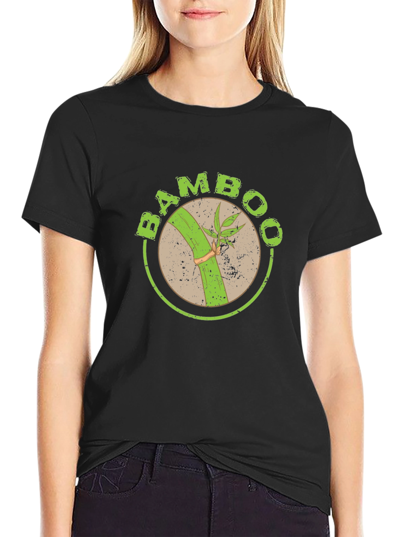 Bamboo Graphic T-Shirt - Organic Style Black Tee