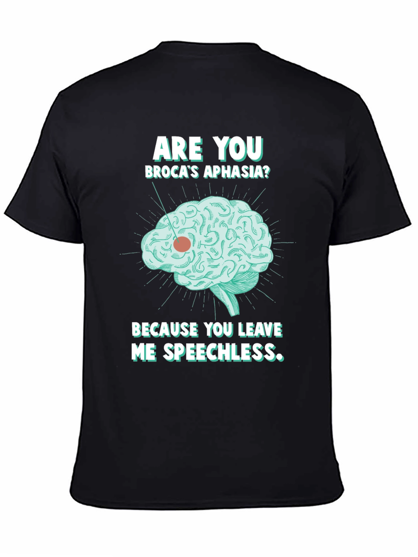 Speechless Brocas Aphasia Brain Graphic T-Shirt