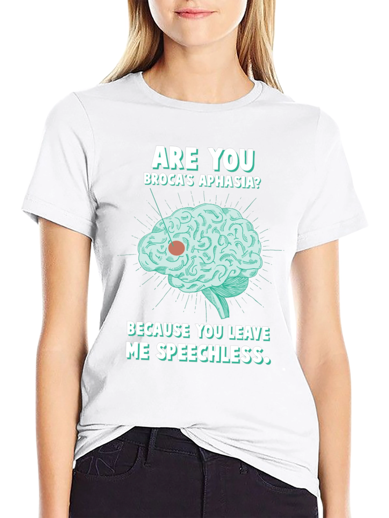 Speechless Brocas Aphasia Brain Graphic T-Shirt