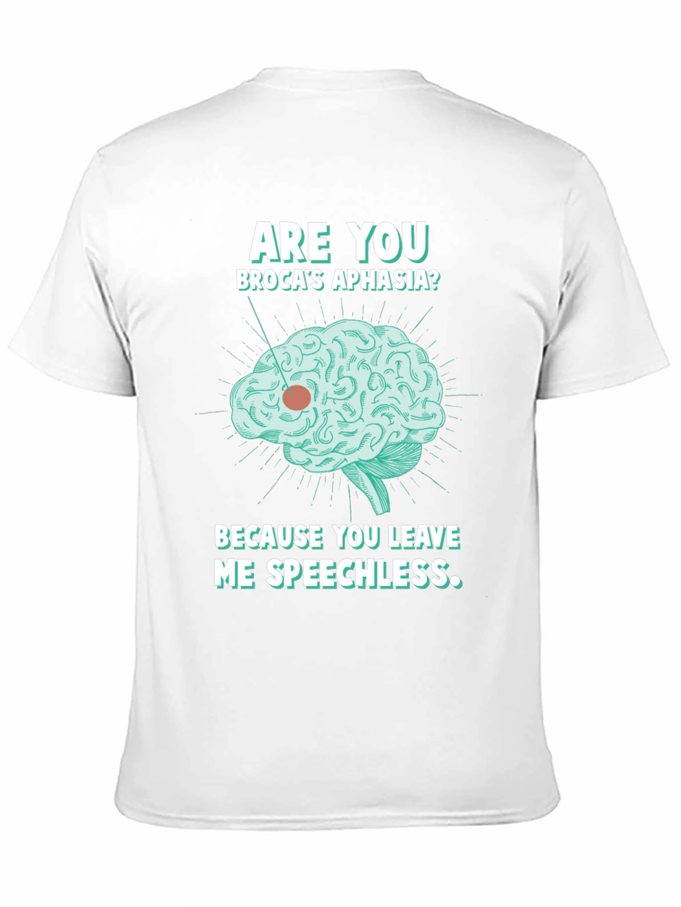 Speechless Brocas Aphasia Brain Graphic T-Shirt