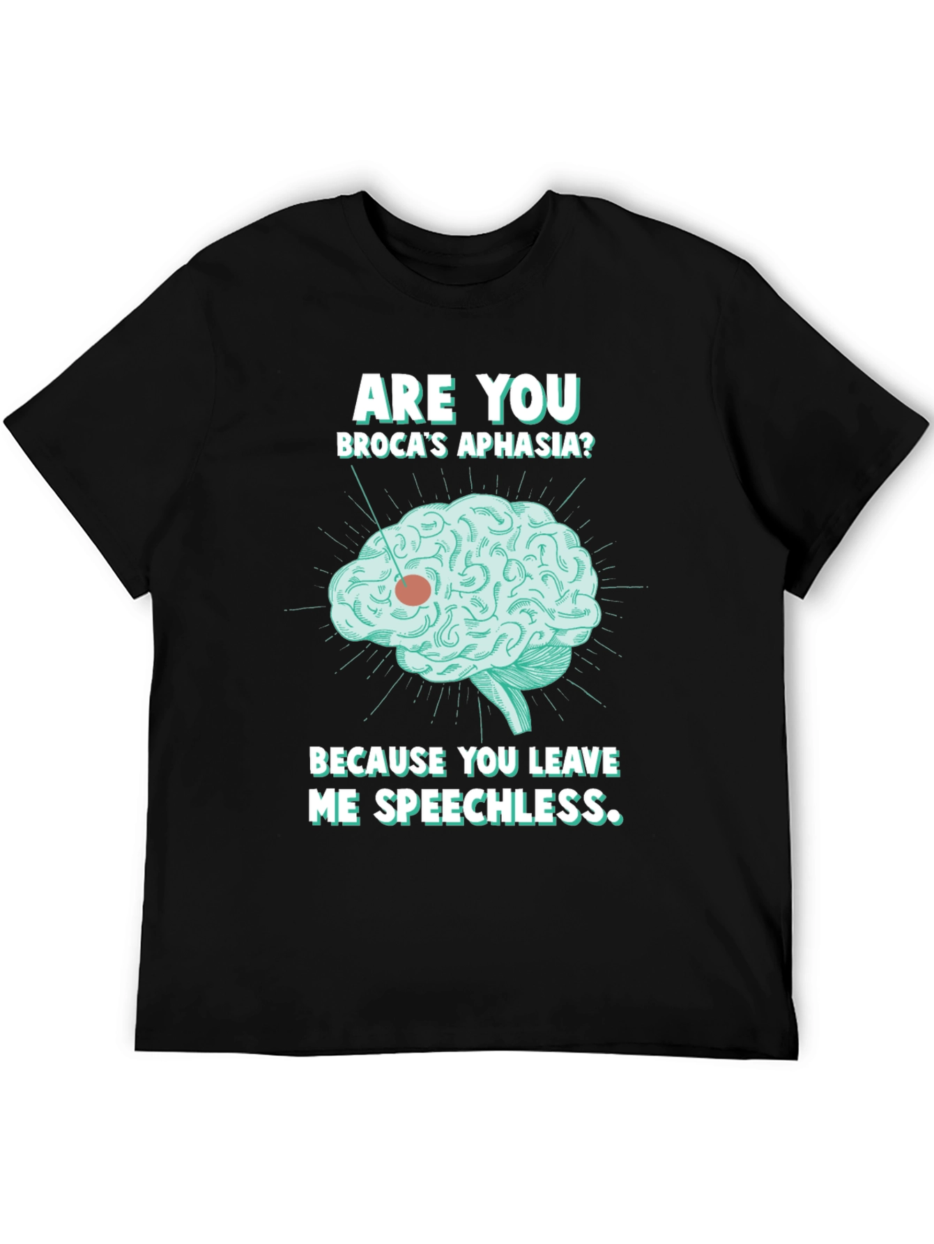 Speechless Brocas Aphasia Brain Graphic T-Shirt