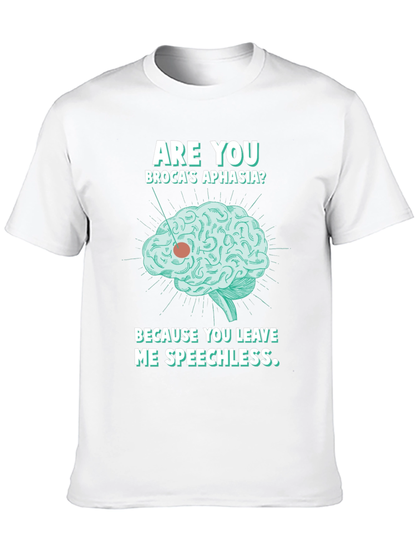 Speechless Brocas Aphasia Brain Graphic T-Shirt