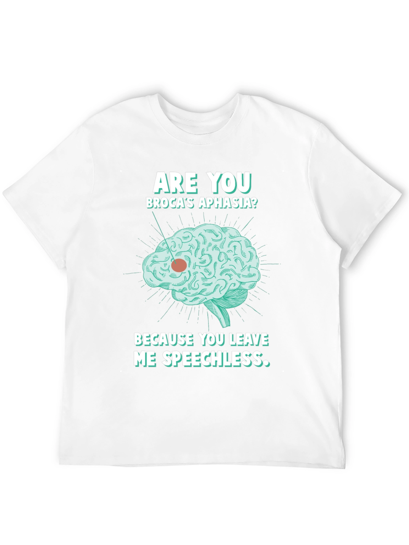 Speechless Brocas Aphasia Brain Graphic T-Shirt