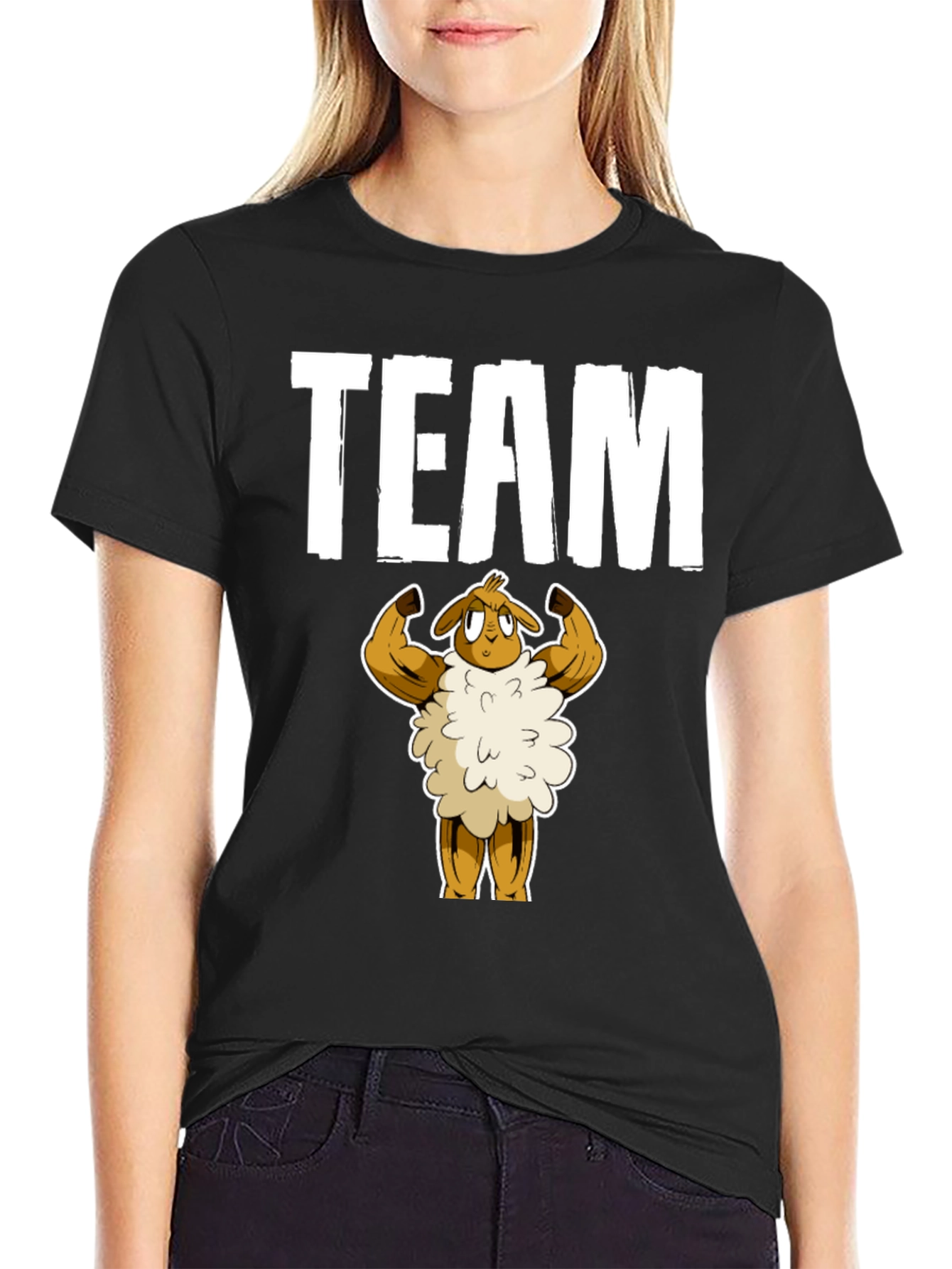 Team Buff Sheep Graphic T-Shirt - Black