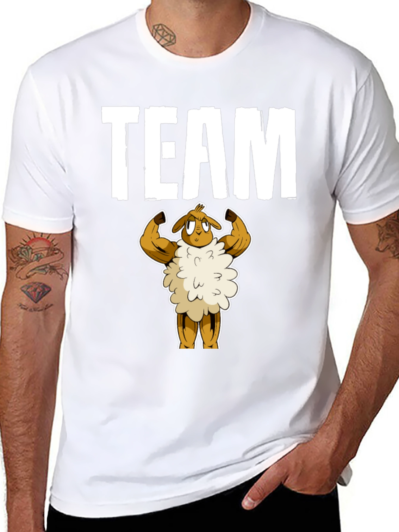 Team Buff Sheep Graphic T-Shirt - Black