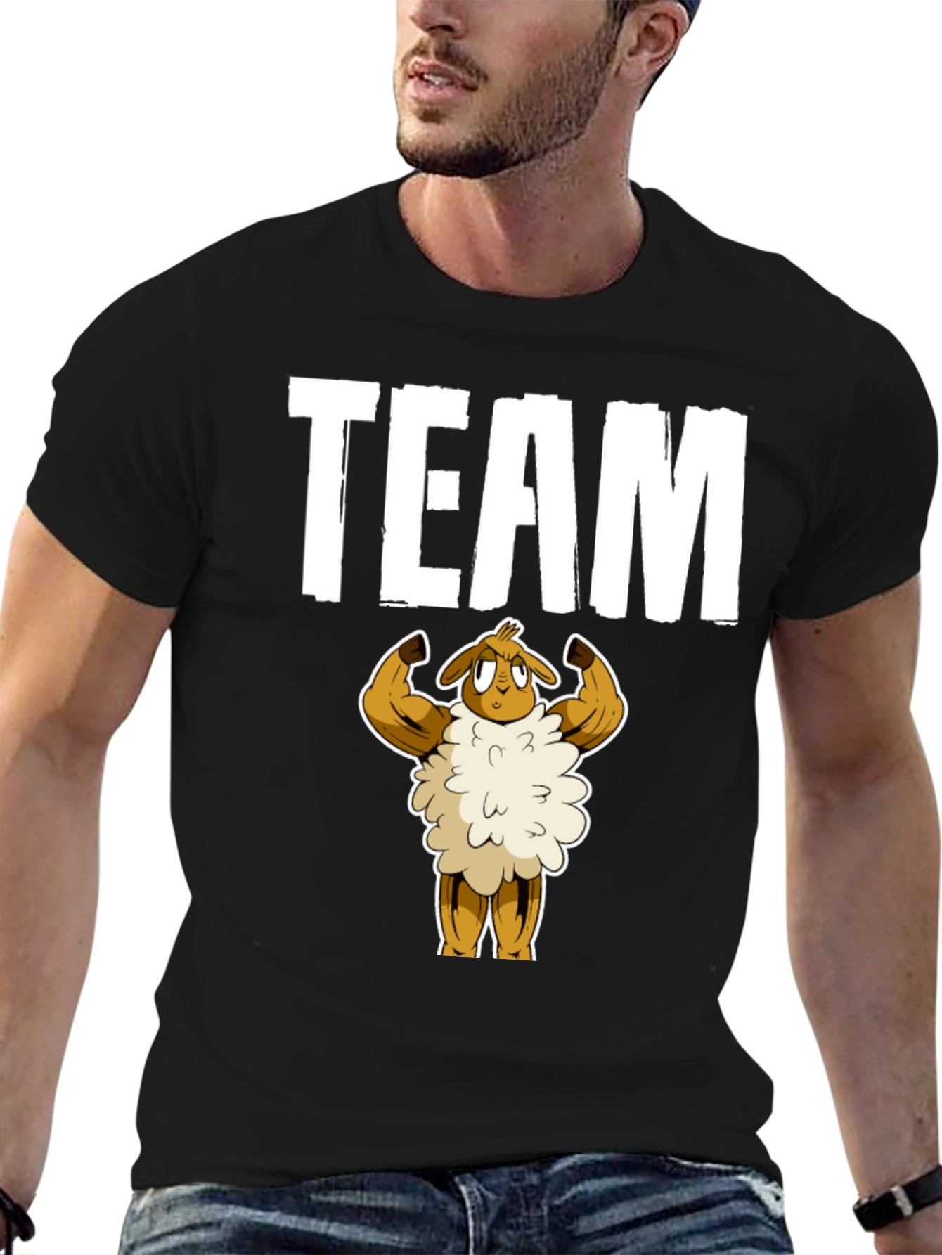 Team Buff Sheep Graphic T-Shirt - Black