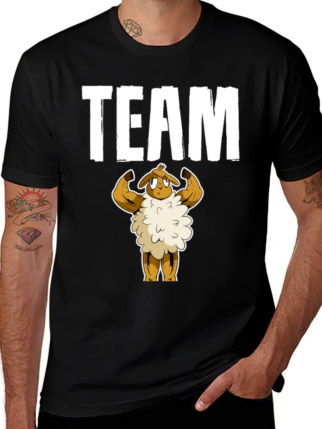 Team Buff Sheep Graphic T-Shirt - Black