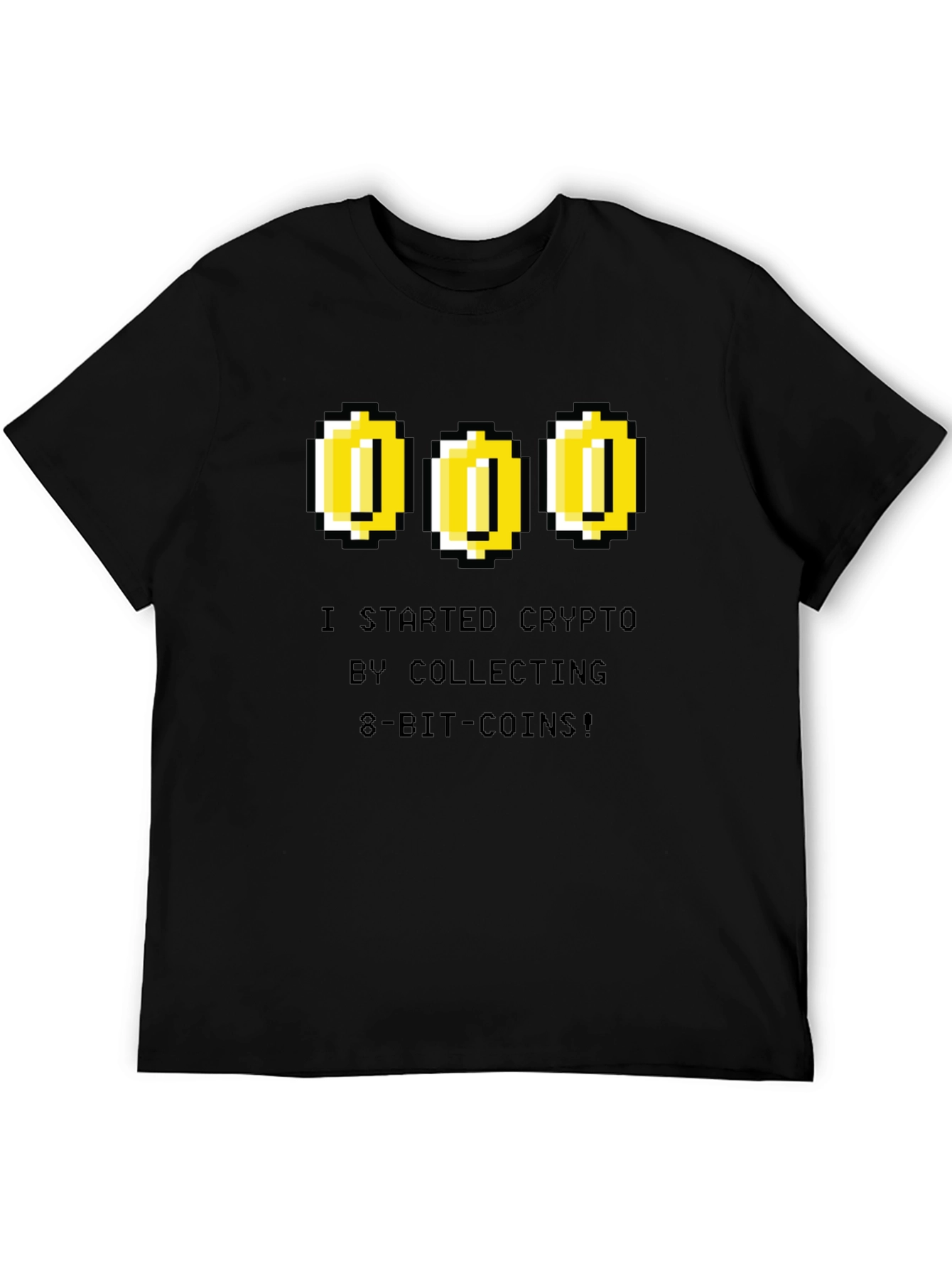 Crypto 8-Bit Coin Black T-Shirt