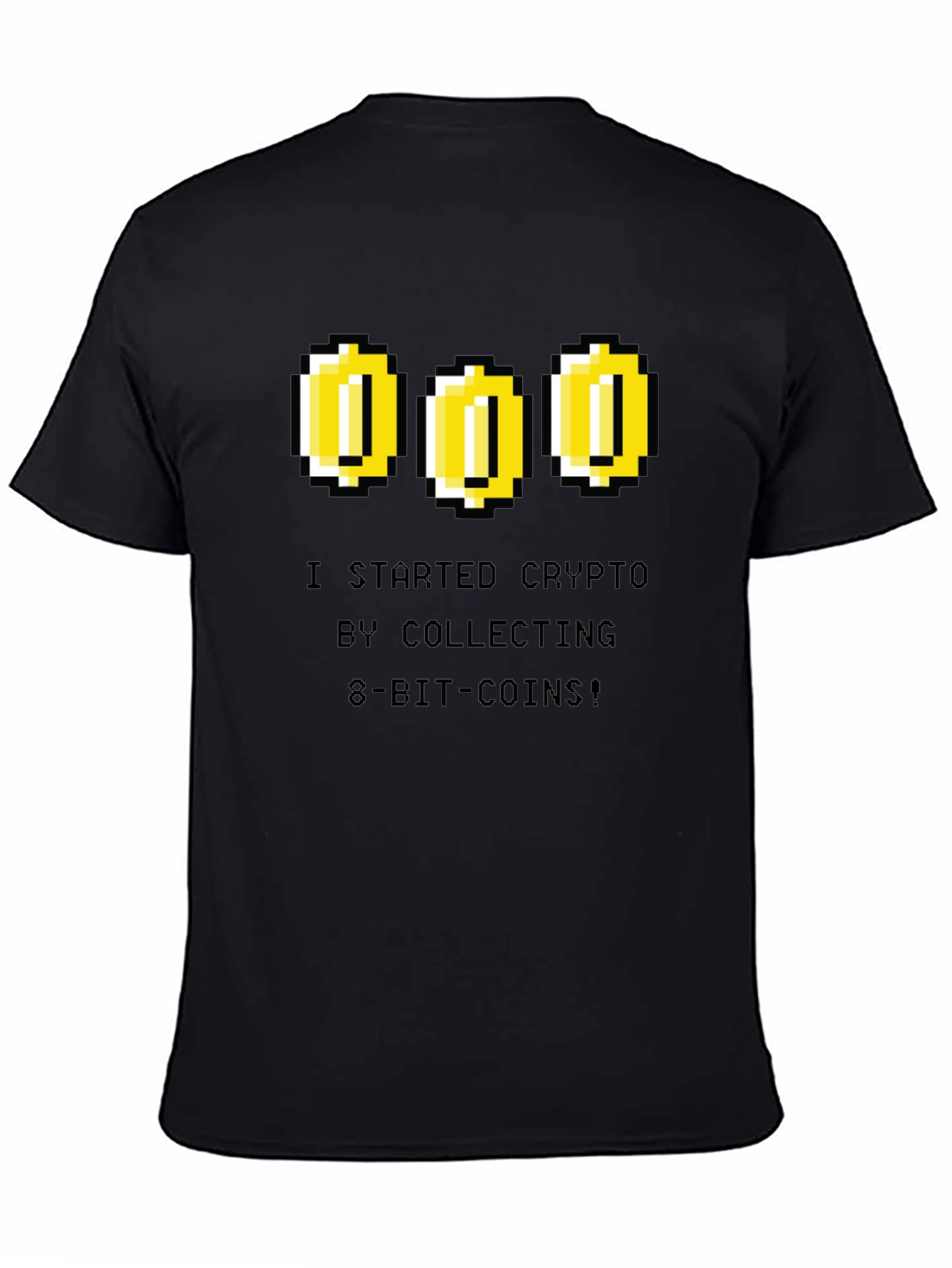 Crypto 8-Bit Coin Black T-Shirt