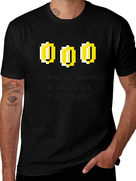 Crypto 8-Bit Coin Black T-Shirt