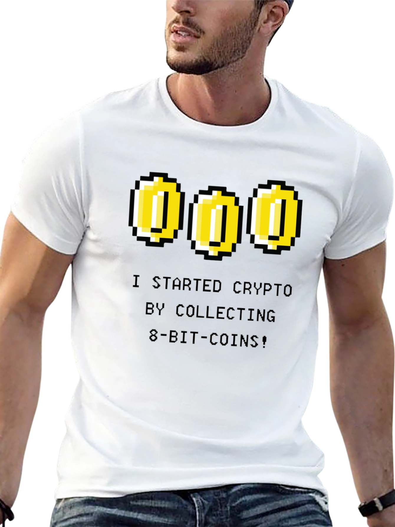 Crypto 8-Bit Coin Black T-Shirt