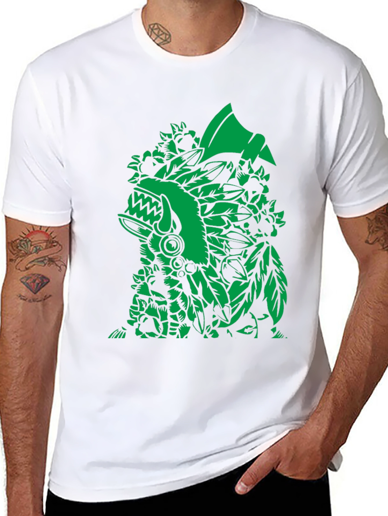 Aztec Warrior Graphic Black T-Shirt