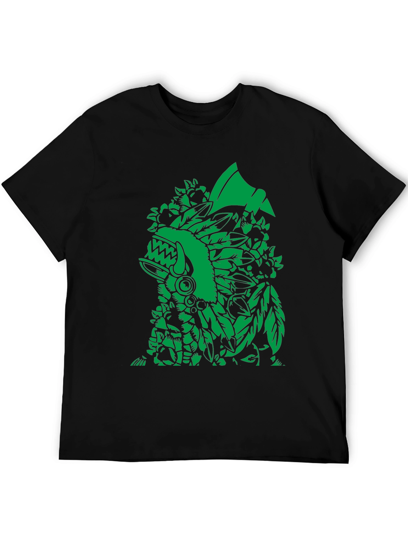 Aztec Warrior Graphic Black T-Shirt
