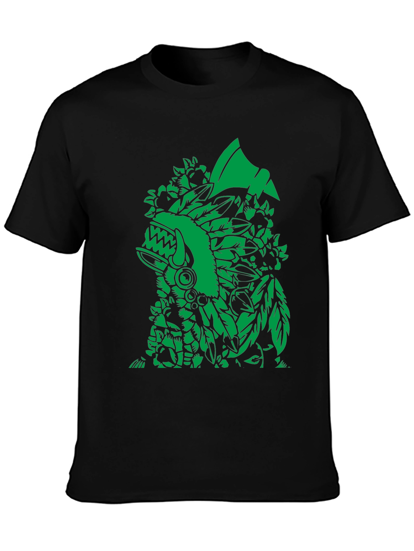 Aztec Warrior Graphic Black T-Shirt